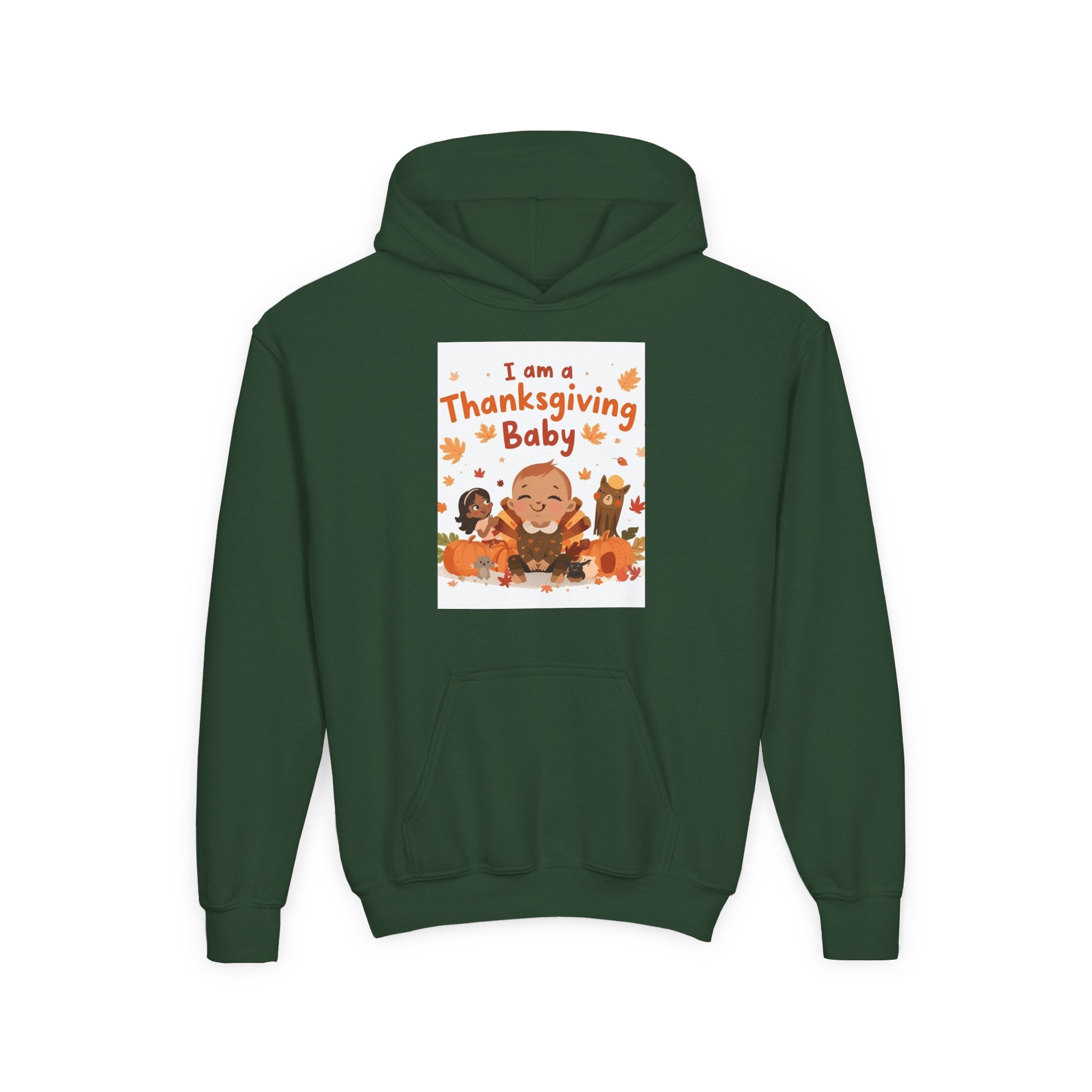 I'm A Thanksgiving Baby Youth Heavy Blend Hooded Sweatshirt
