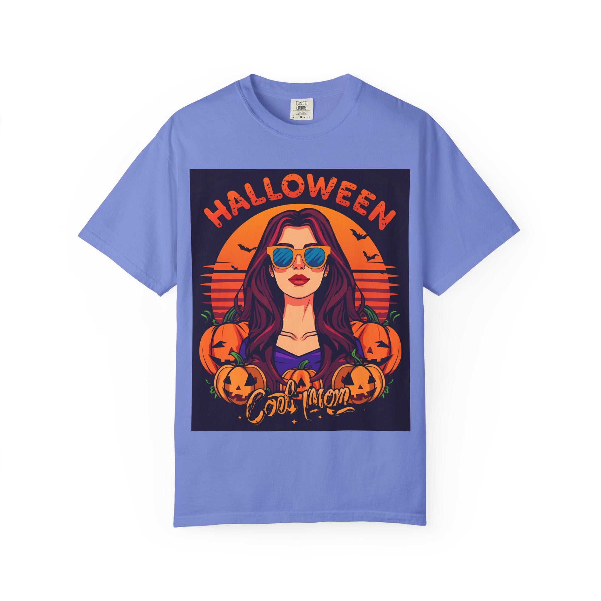 Halloween Cool Mom T-Shirt, Unisex Garment-Dyed Tee, Spooky Season Apparel, Fall Fashion, Halloween Costume Shirt
