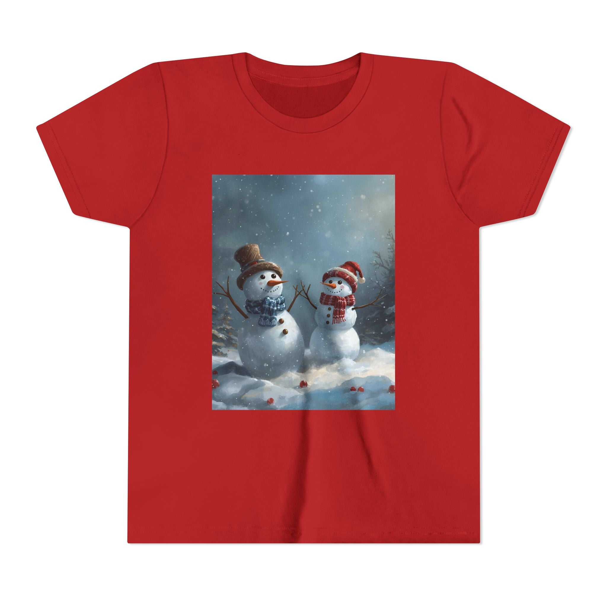 Youth Christmas Snowman Tee, Winter T-Shirt, Christmas Gift, Holiday Apparel, Kids Winter Wear, Cute Snowman Design