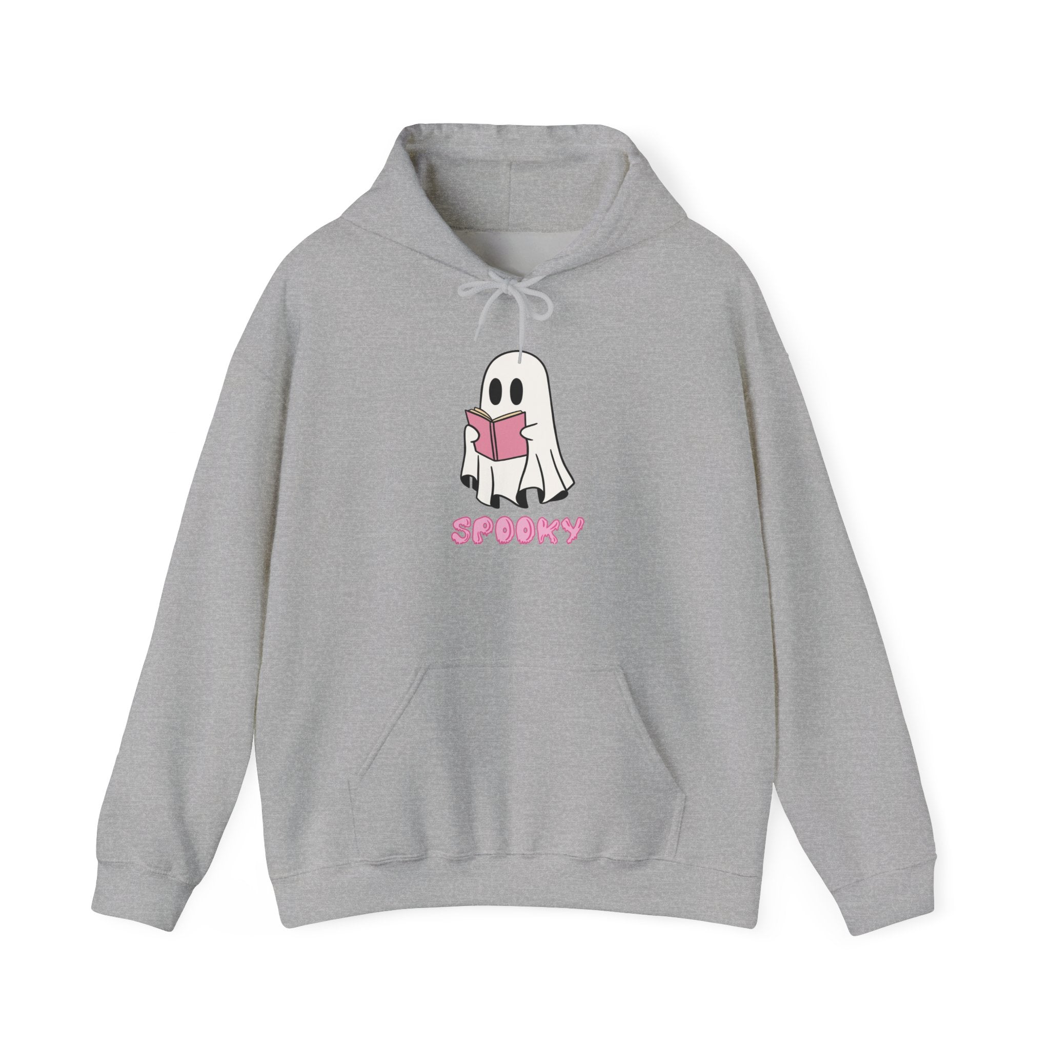 Spooky Ghost Reading Hoodie, Unisex Halloween Sweatshirt, Cute Ghost Apparel, Cozy Fall Fashion, Perfect Gift for Book Lovers