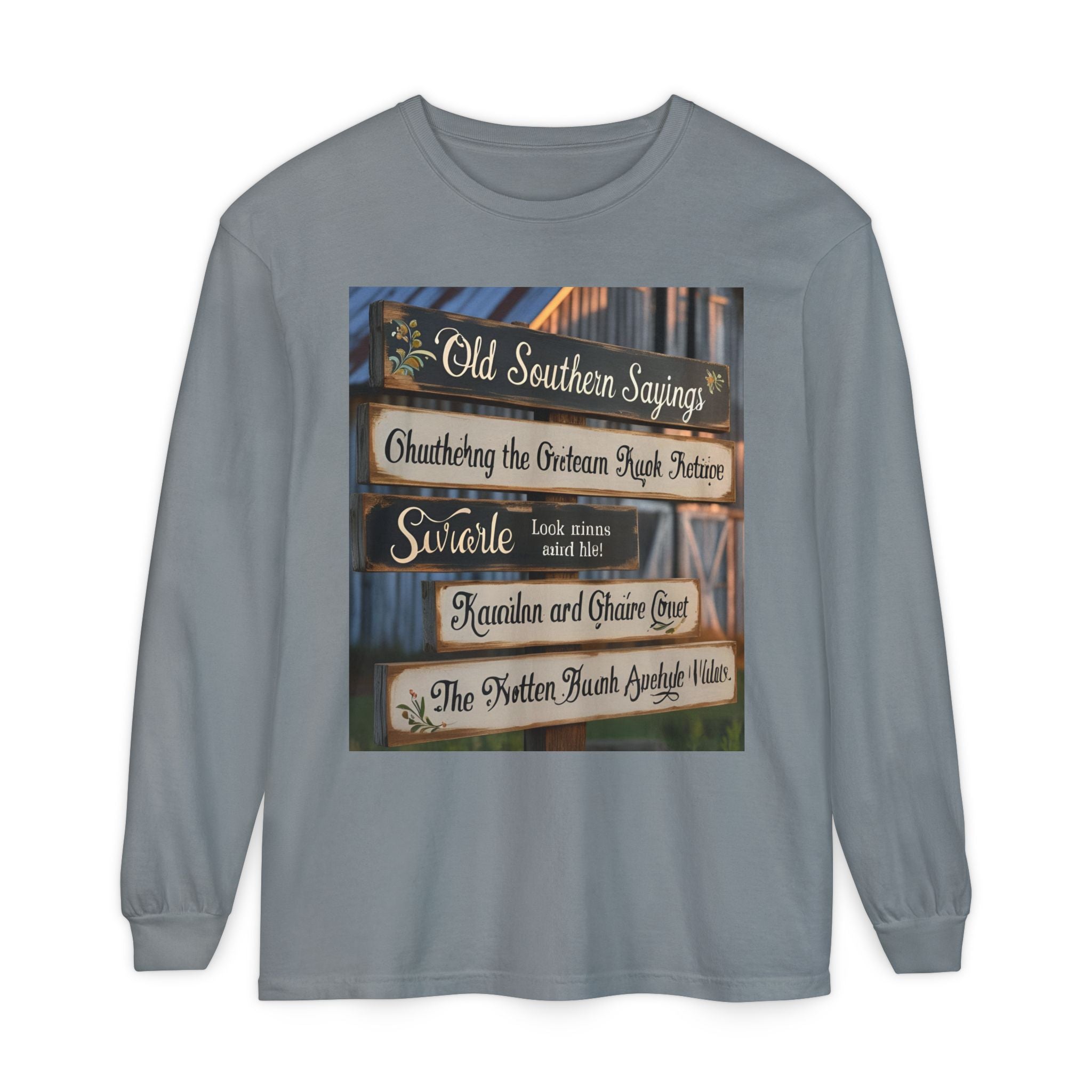 Old Southern Saying Crossings Long Sleeve Tee, Casual Wear, Gift for Southerners, Rustic Style Shirt, Unique Southern Culture Apparel