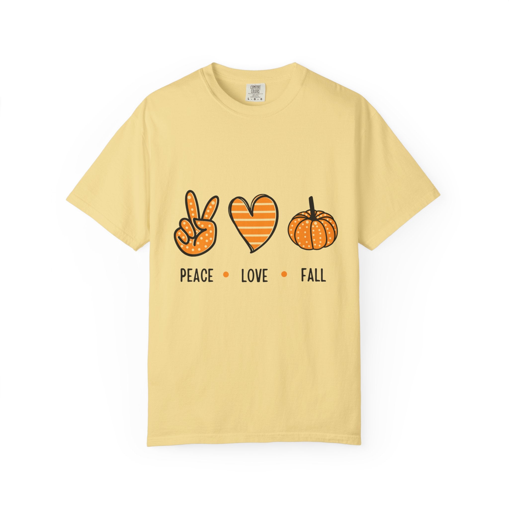 Autumn Vibes T-Shirt, Peace Love Fall Tee, Unisex Fall Shirt, Casual Harvest Top, Thanksgiving Gift, Cozy Seasonal Wear