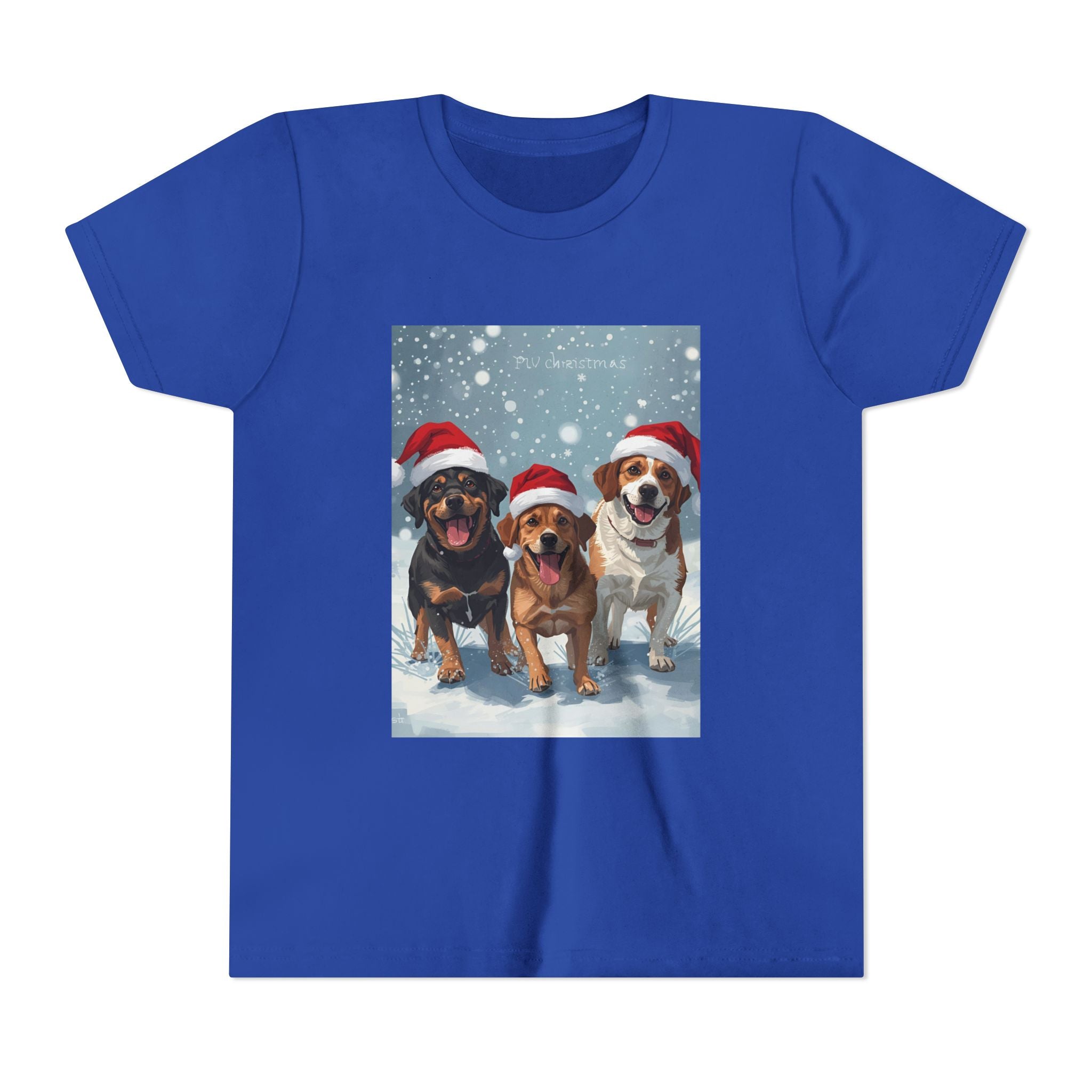 Cute Christmas Dogs Youth Short Sleeve Tee