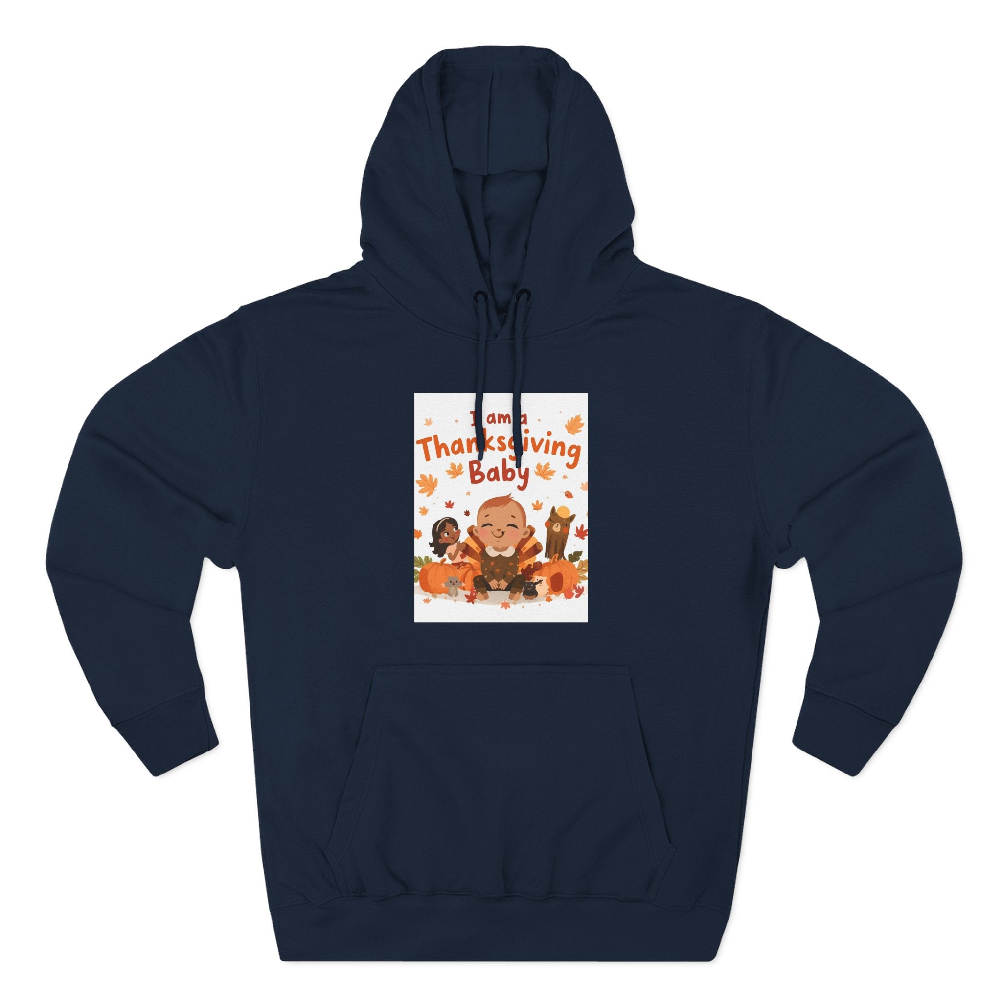 I Am A Thanksgiving Baby Three-Panel Fleece Hoodie