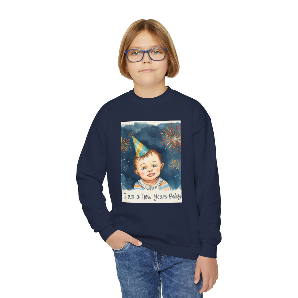 I Am A New Years Baby Youth Crewneck Sweatshirt