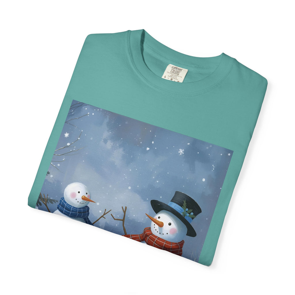 Christmas Snowman Family T-Shirt, Holiday Gift, Cozy Tee, Unisex Snowman Shirt, Festive Apparel, Winter Celebration Wear