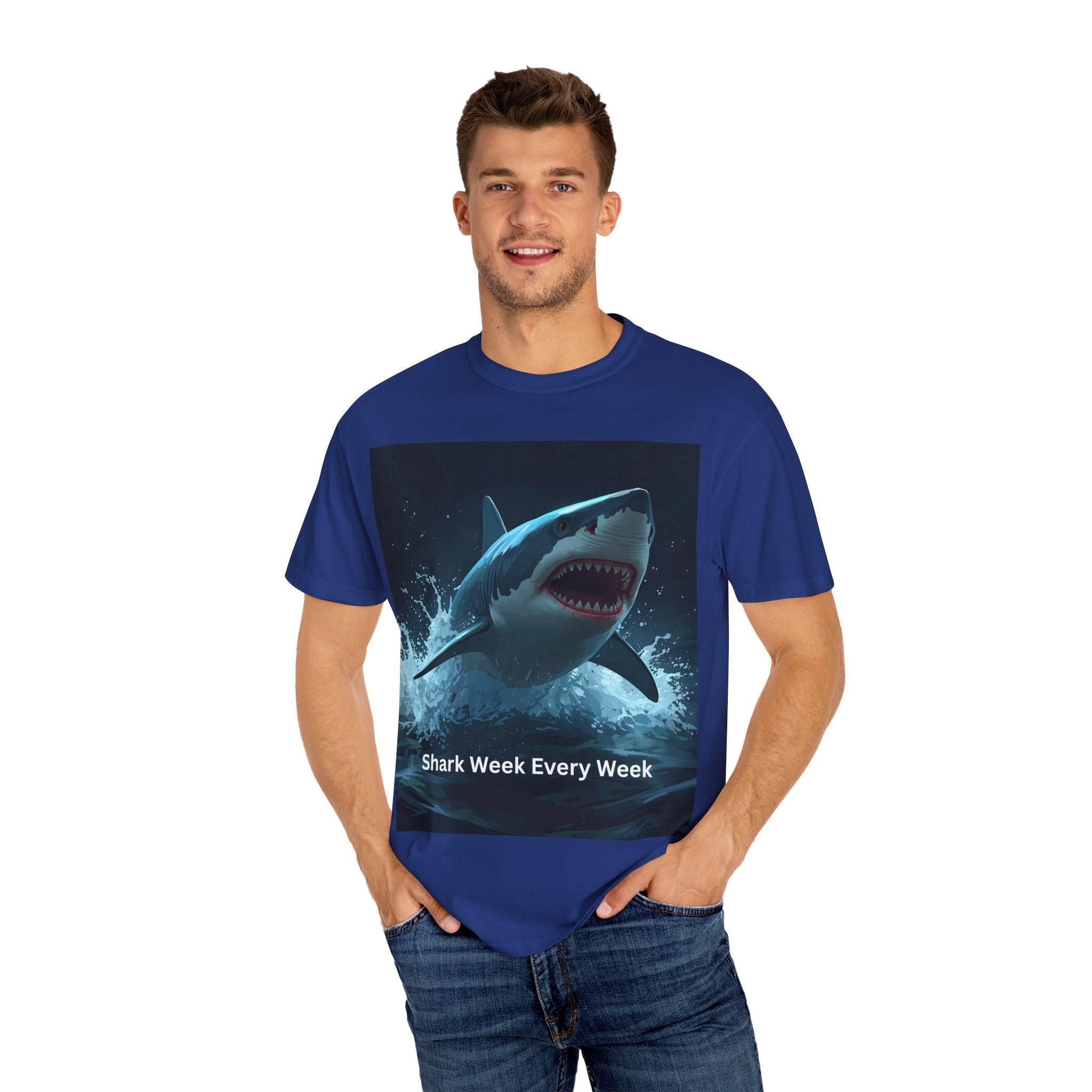 Shark Week Unisex T-Shirt | Fun Ocean Lover Tee, Summer Beachwear, Gift for Shark Fans, Party Outfit, Ocean Conservation Awareness