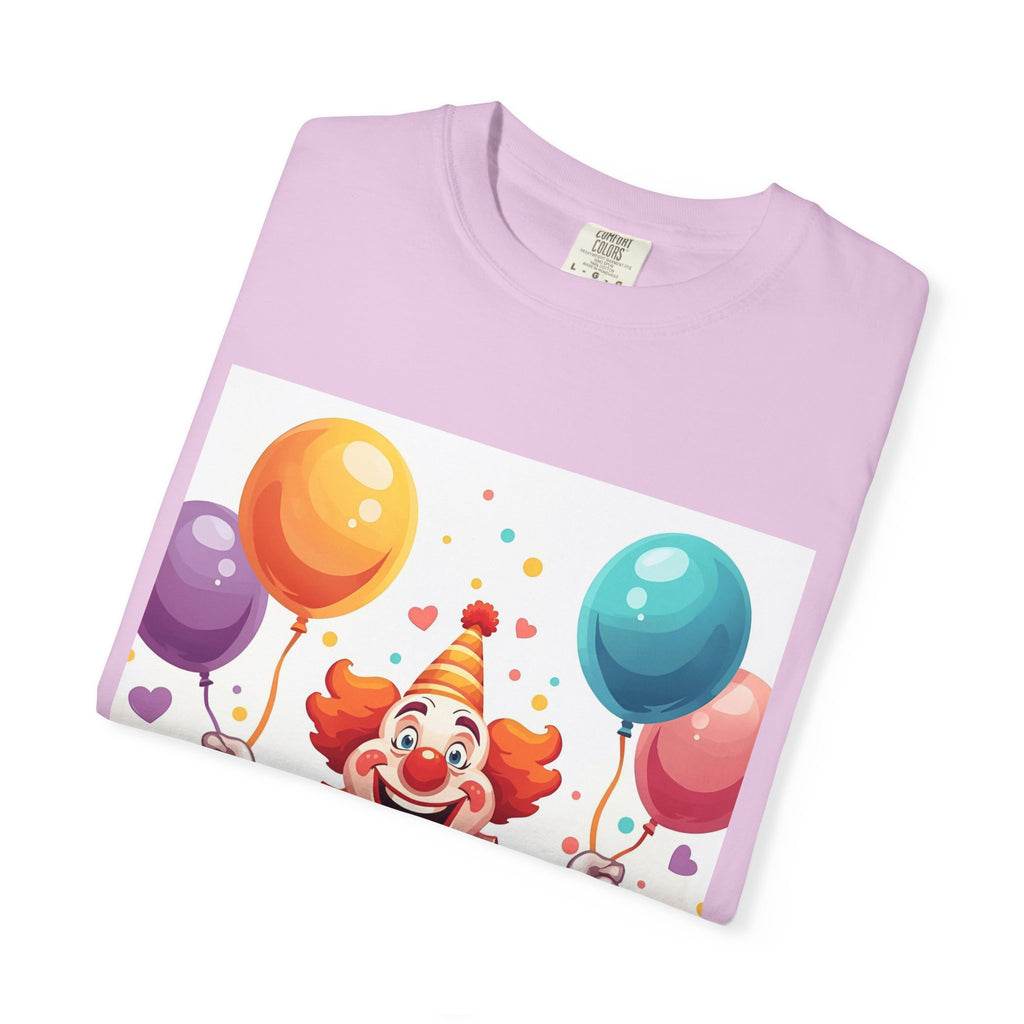 Colorful Clown Balloon T-Shirt, Fun Graphic Tee, Unisex party shirt, Circus themed apparel, Birthday gift for kids