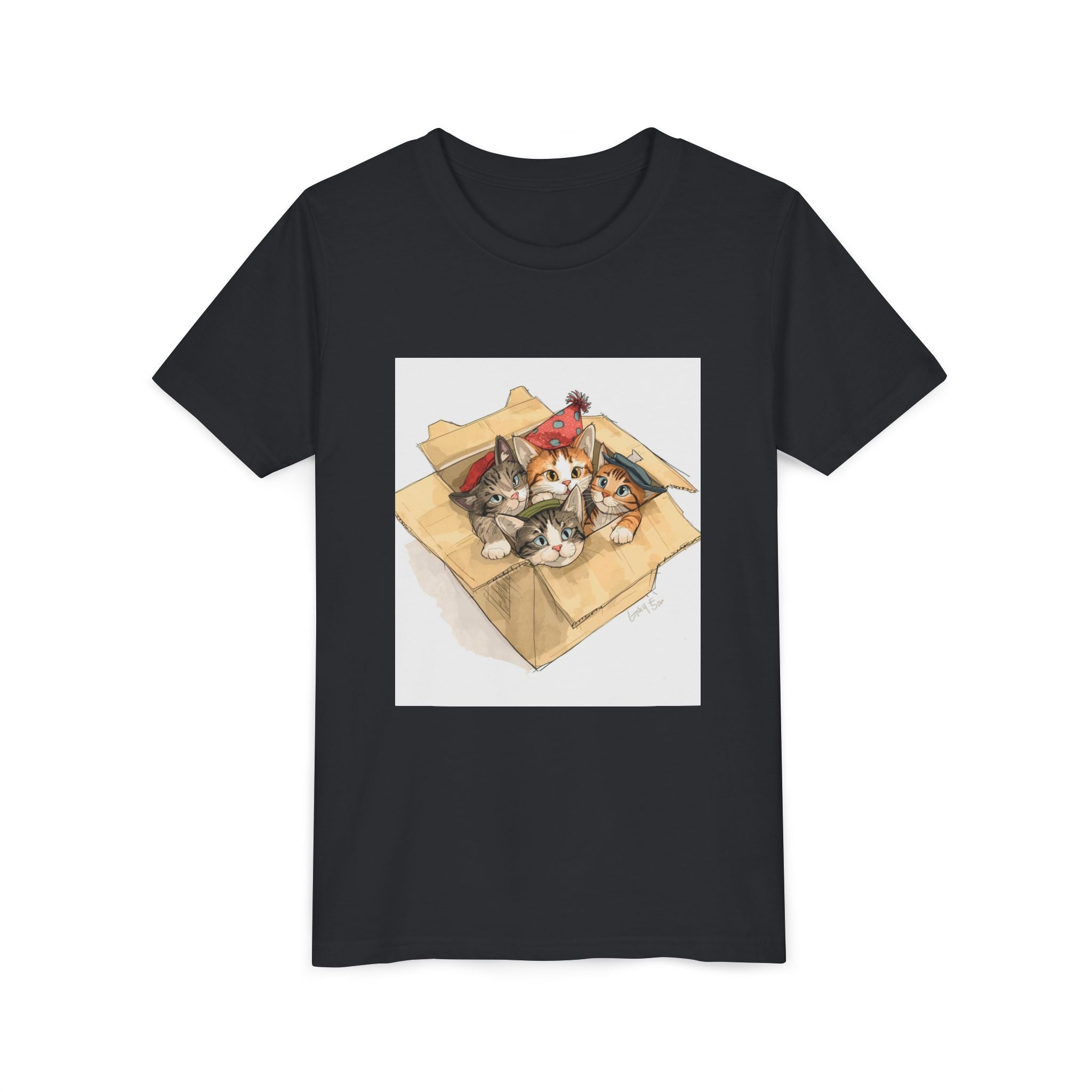 Cute Kittens In Box Youth Short Sleeve Tee