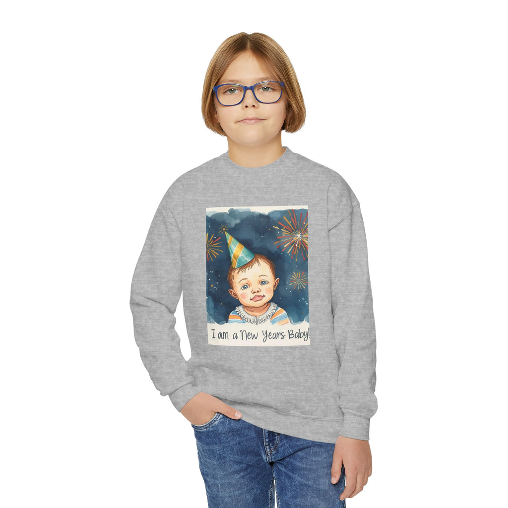I Am A New Years Baby Youth Crewneck Sweatshirt