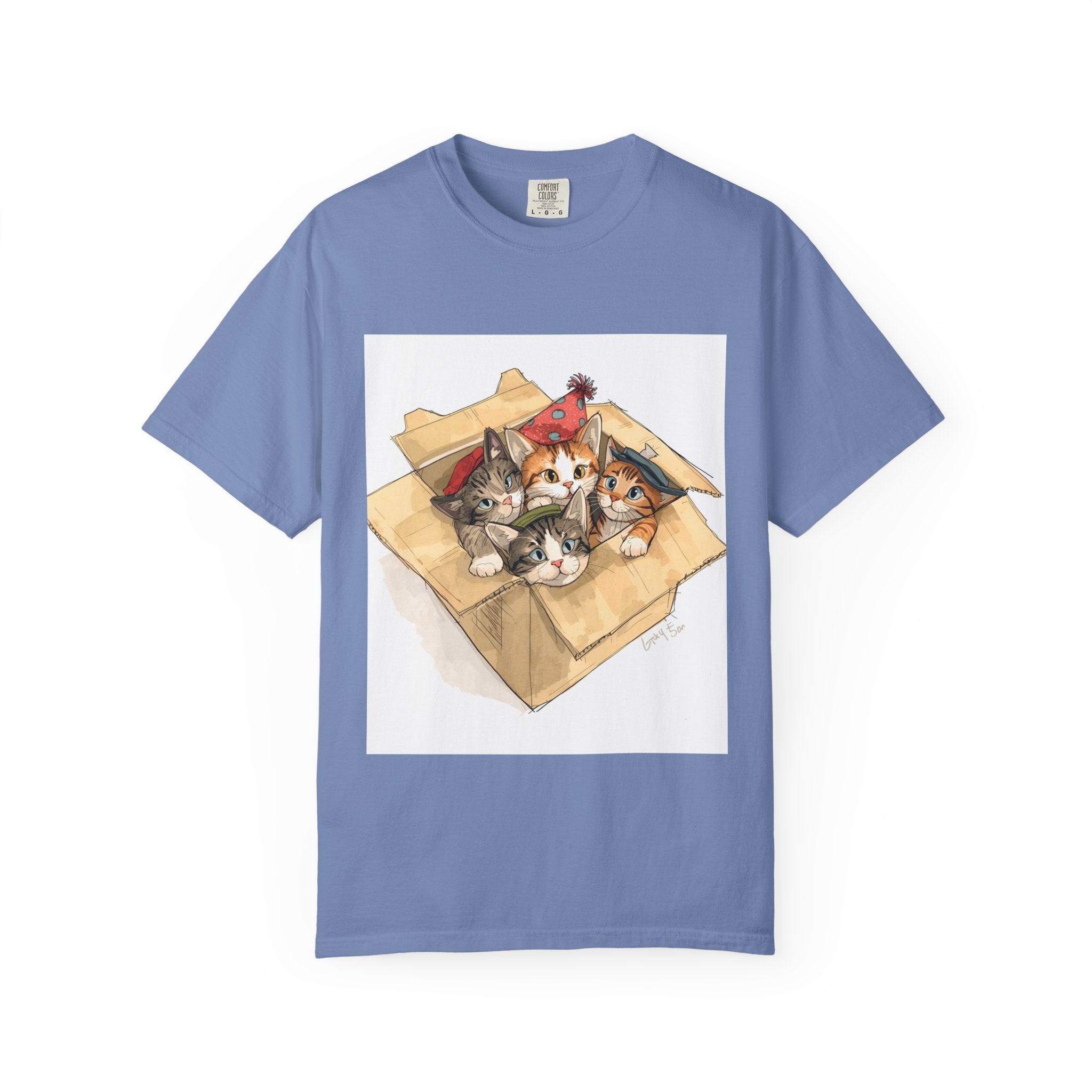 Cute Kittens In Box Unisex Garment-Dyed T-shirt