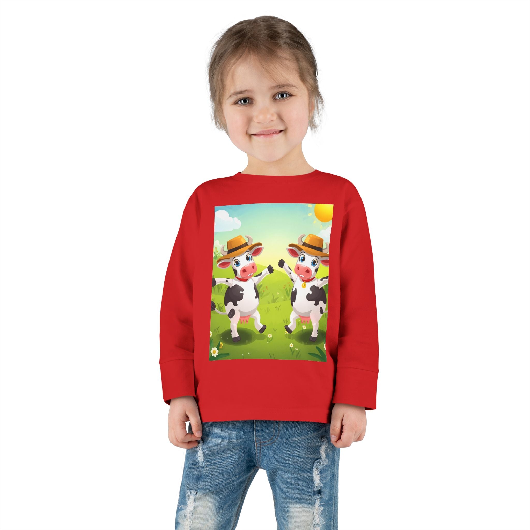Cute Cows Farm Fun Toddler Long Sleeve Tee