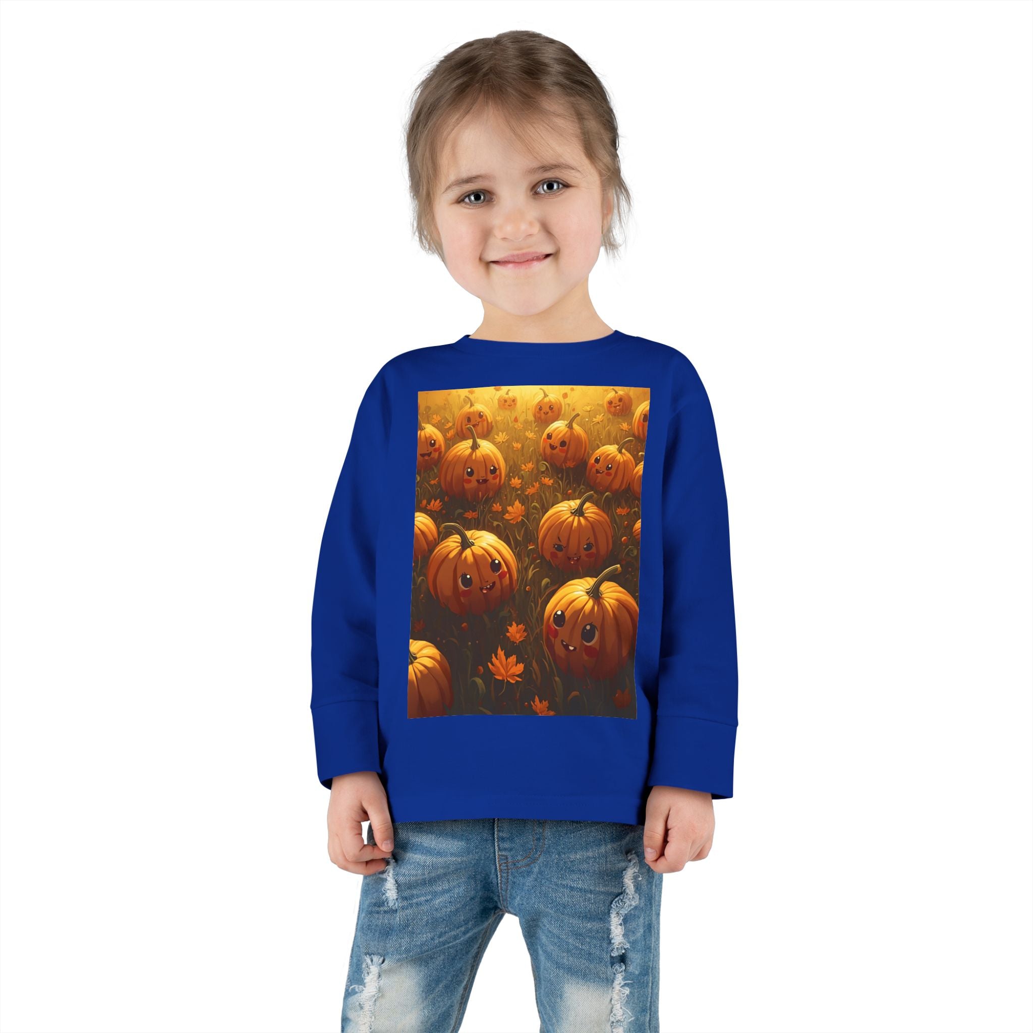 Halloween Pumpkin Toddler Long Sleeve Tee, Cute Fall Shirt, Kids Halloween Costume, Pumpkin Patch, Toddler Gift, Holiday Apparel
