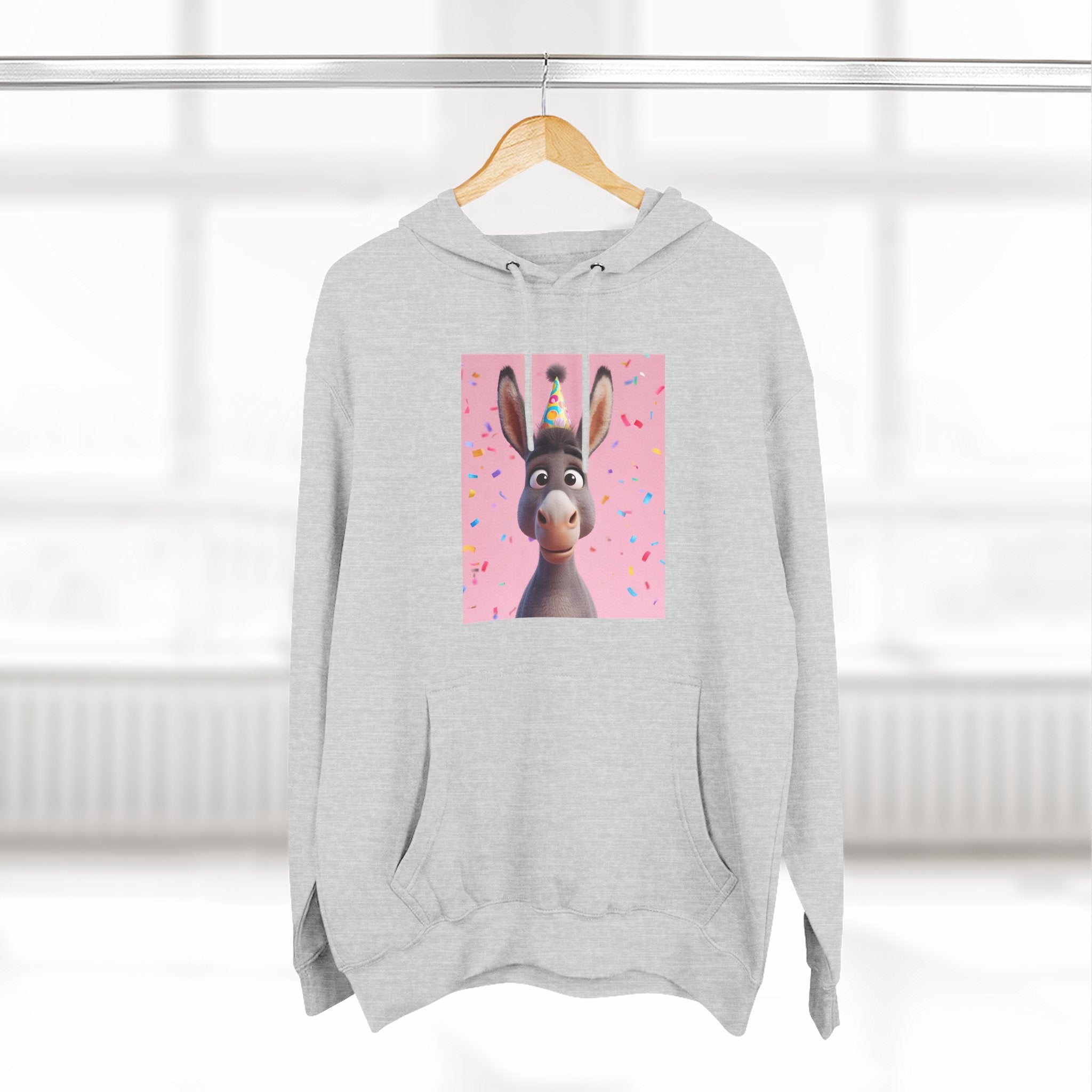 Donkey Birthday Three-Panel Fleece Hoodie