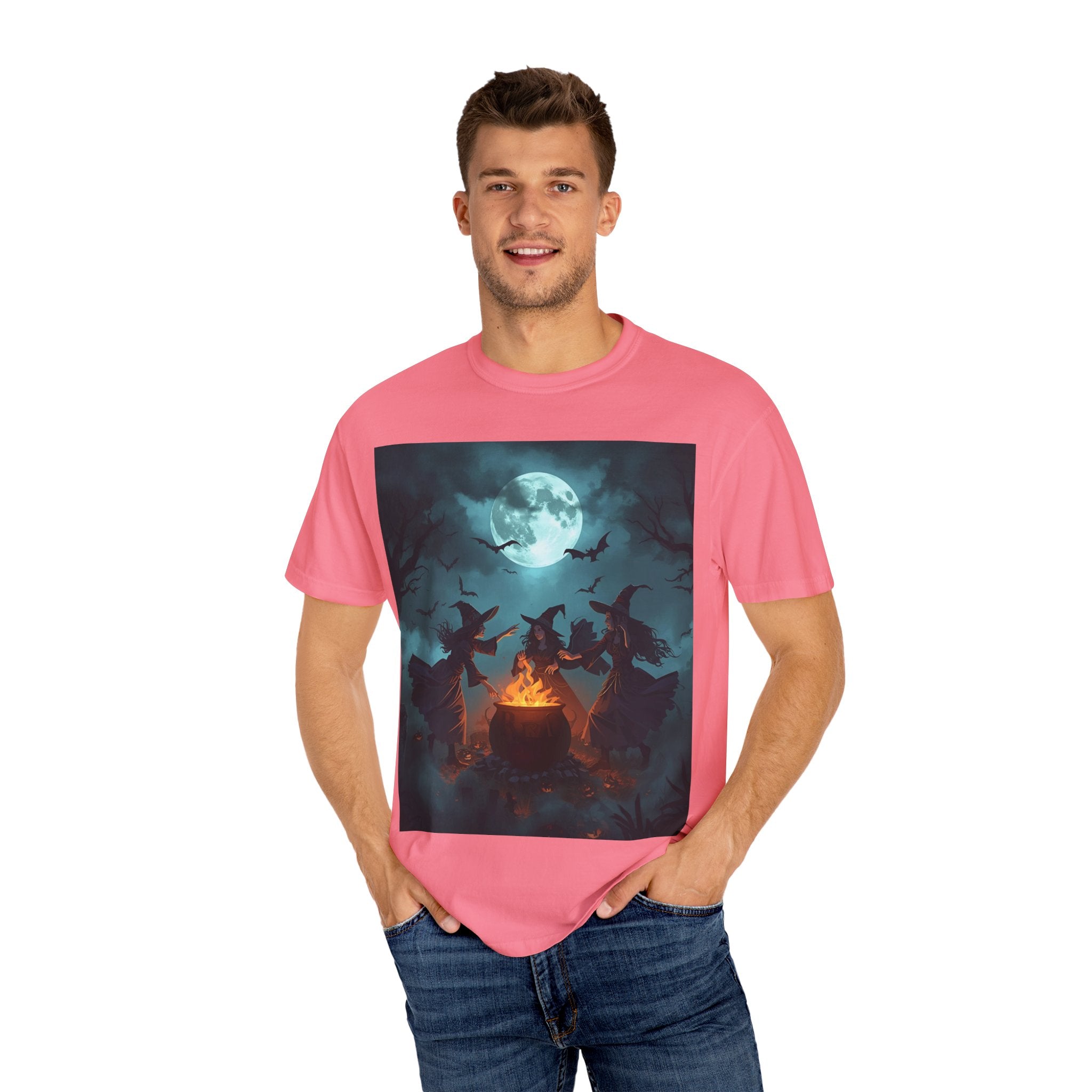 Spooky Halloween Full Moon T-Shirt - Spooky Halloween Top for Fall Celebrations, Casual Wear, Gift for Witches, Unisex Tee, Festive Graphic Shirt