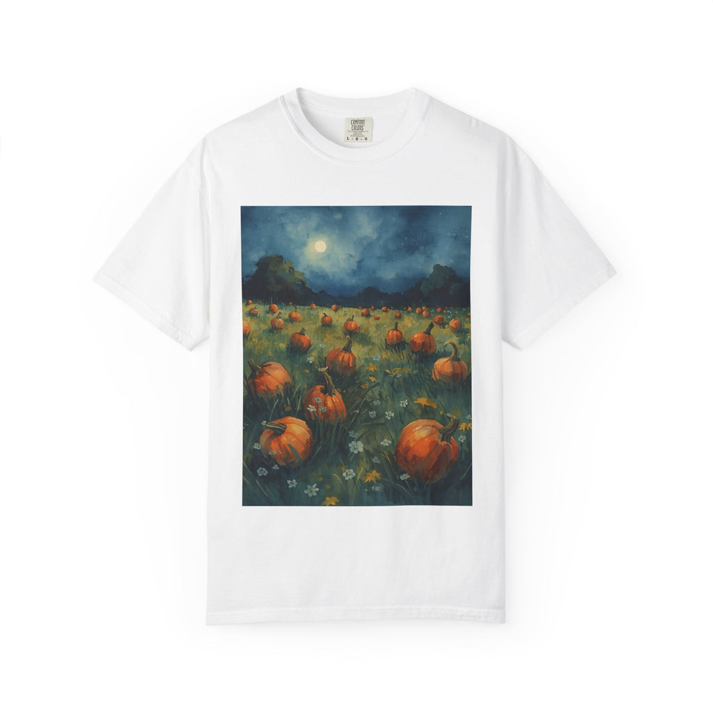 Pumpkin Patch Moonlit T-shirt | Fall Harvest Tee | Halloween Shirt | Unisex Autumn Apparel | Cozy Gift for Pumpkin Lovers