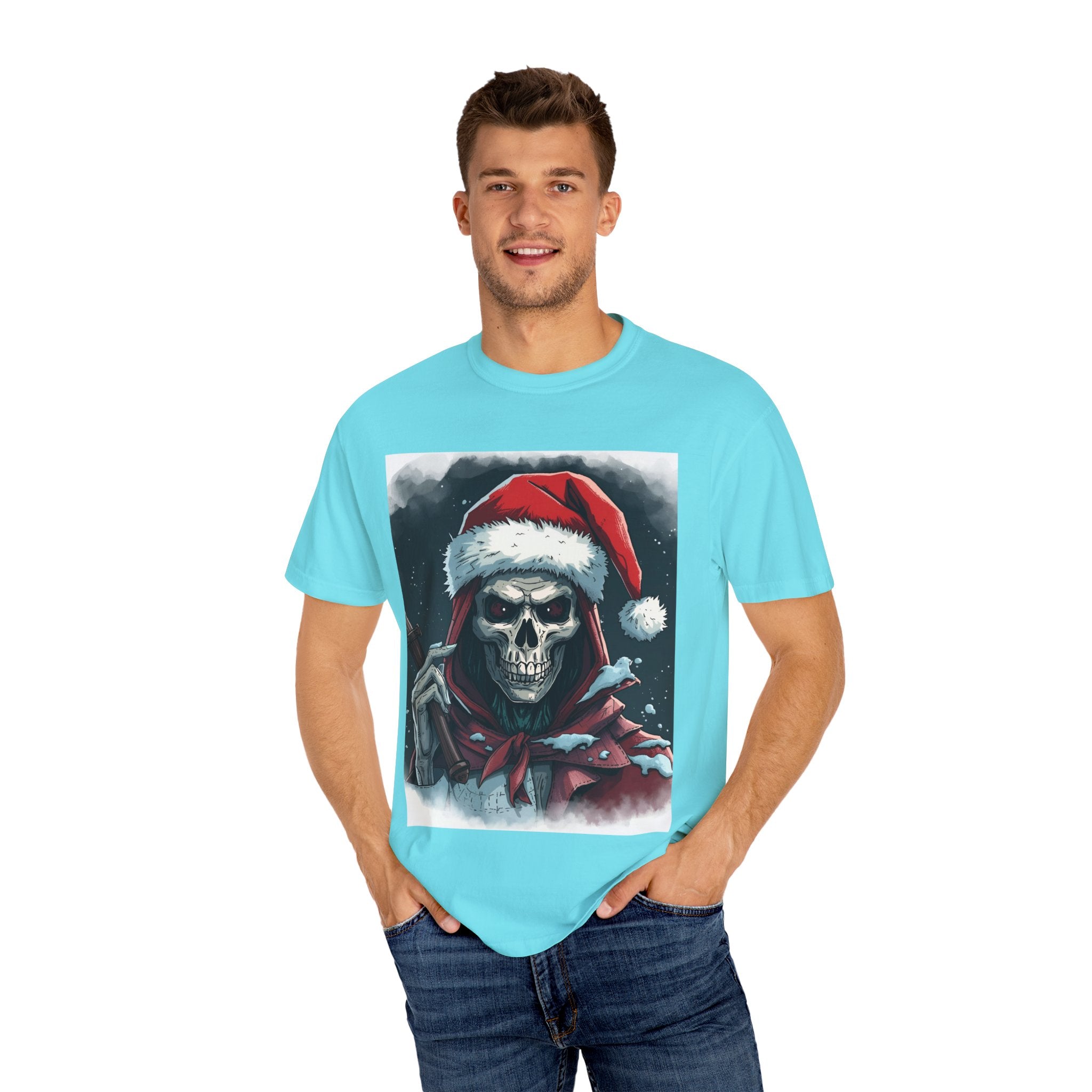 Christmas Skeleton T-Shirt, Unisex Holiday Tee, Funny Graphic Shirt, Unique Gift, Halloween & Christmas Apparel