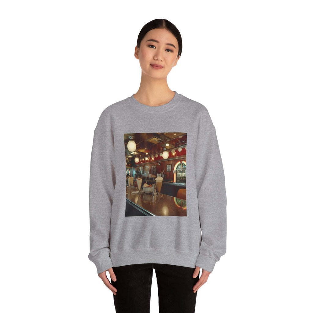Cozy Café Vibes Sweatshirt, Unisex Crewneck, Coffee Lover Gift, Retro Coffee Shop Aesthetic, Perfect for Fall, Great for Lounging