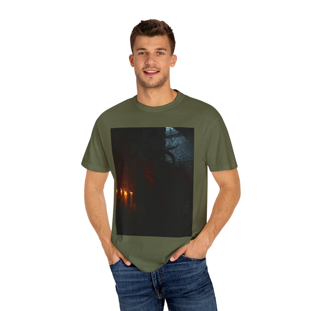 Spooky Halloween Pumpkin Shadow Unisex Garment-Dyed T-shirt