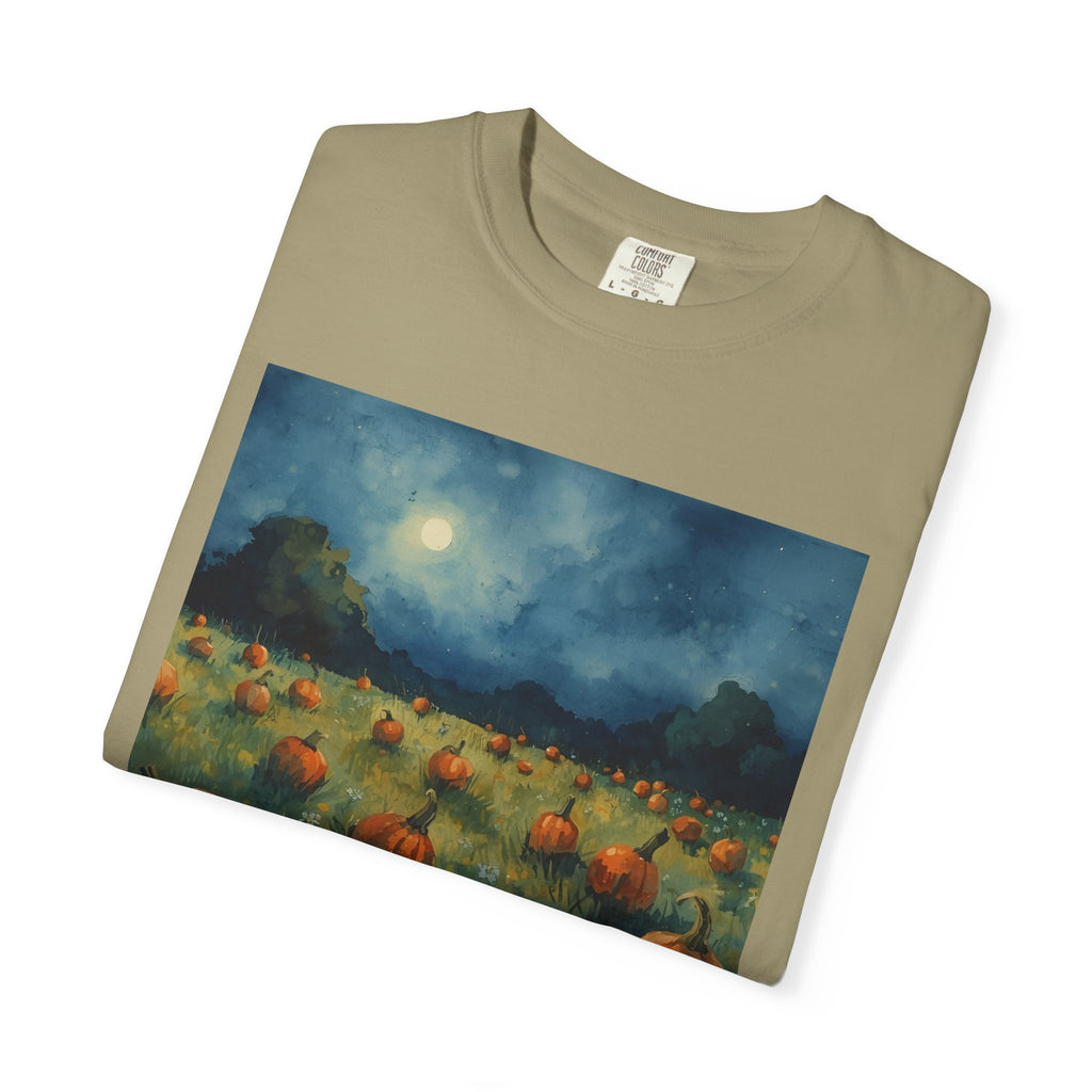 Autumn Pumpkin Field T-shirt | Unisex Fall Tee, Cozy Graphic Shirt, Halloween Gift, Harvest Fashion, Seasonal Wear, Pumpkin Lovers