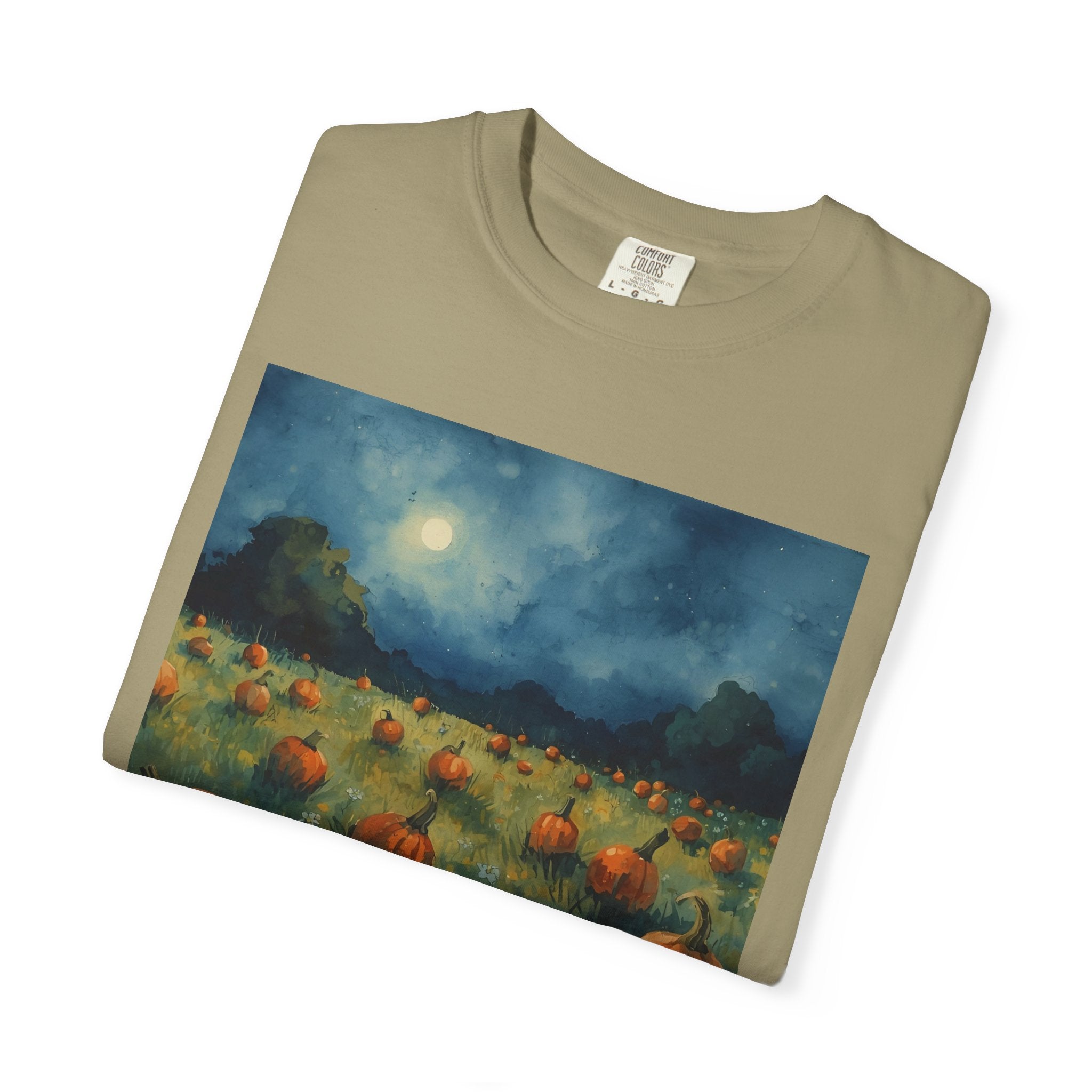 Autumn Pumpkin Field T-shirt | Unisex Fall Tee, Cozy Graphic Shirt, Halloween Gift, Harvest Fashion, Seasonal Wear, Pumpkin Lovers