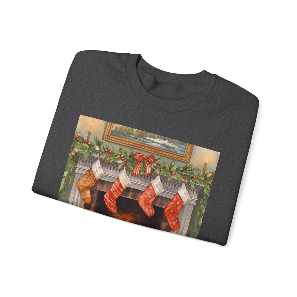 Christmas Stocking Fireplace Unisex Heavy Blend™ Crewneck Sweatshirt