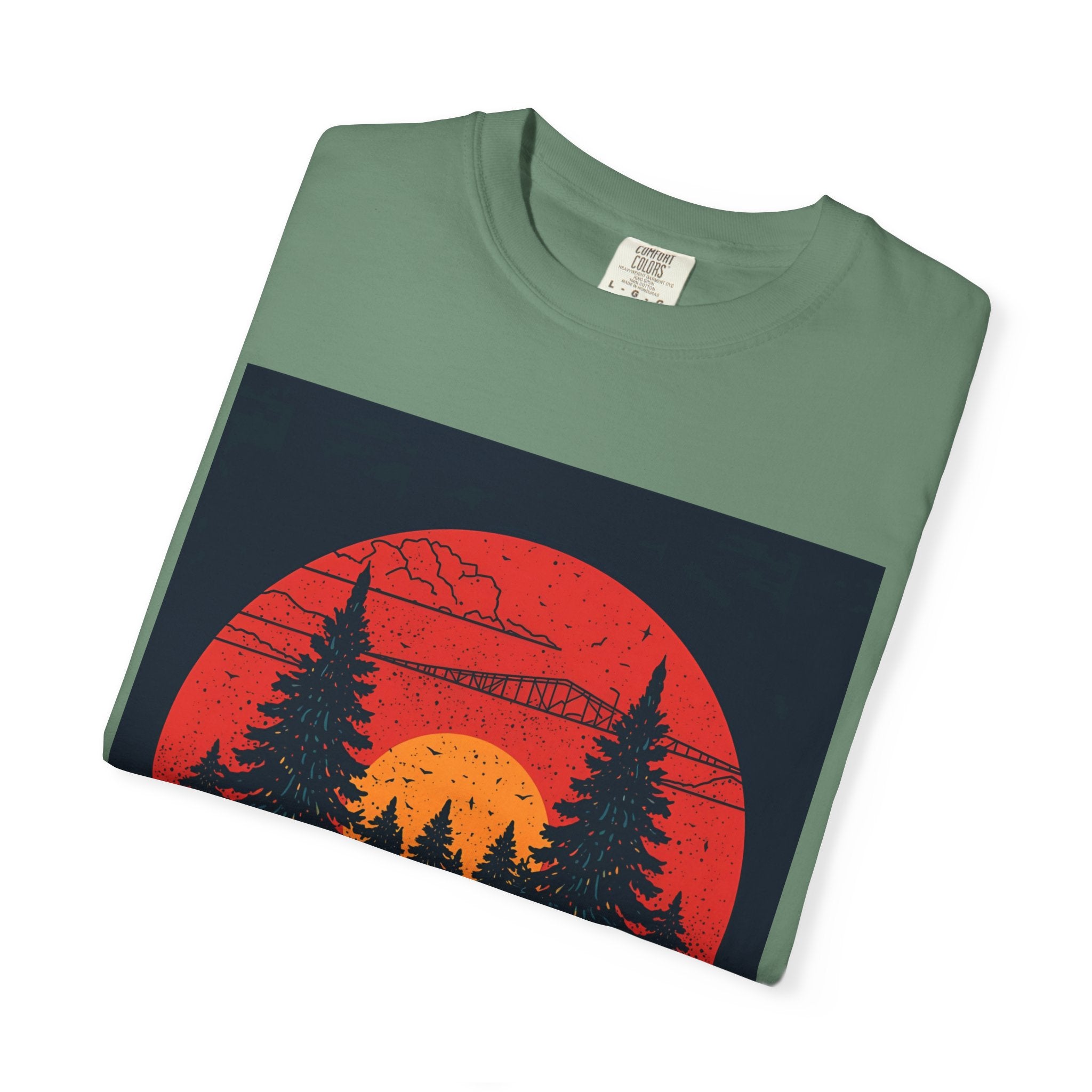 Sunset Forest Unisex Tee, Outdoor Adventure Shirt, Nature Lover Gift, Casual Stylish Top, Fall Fashion T-shirt