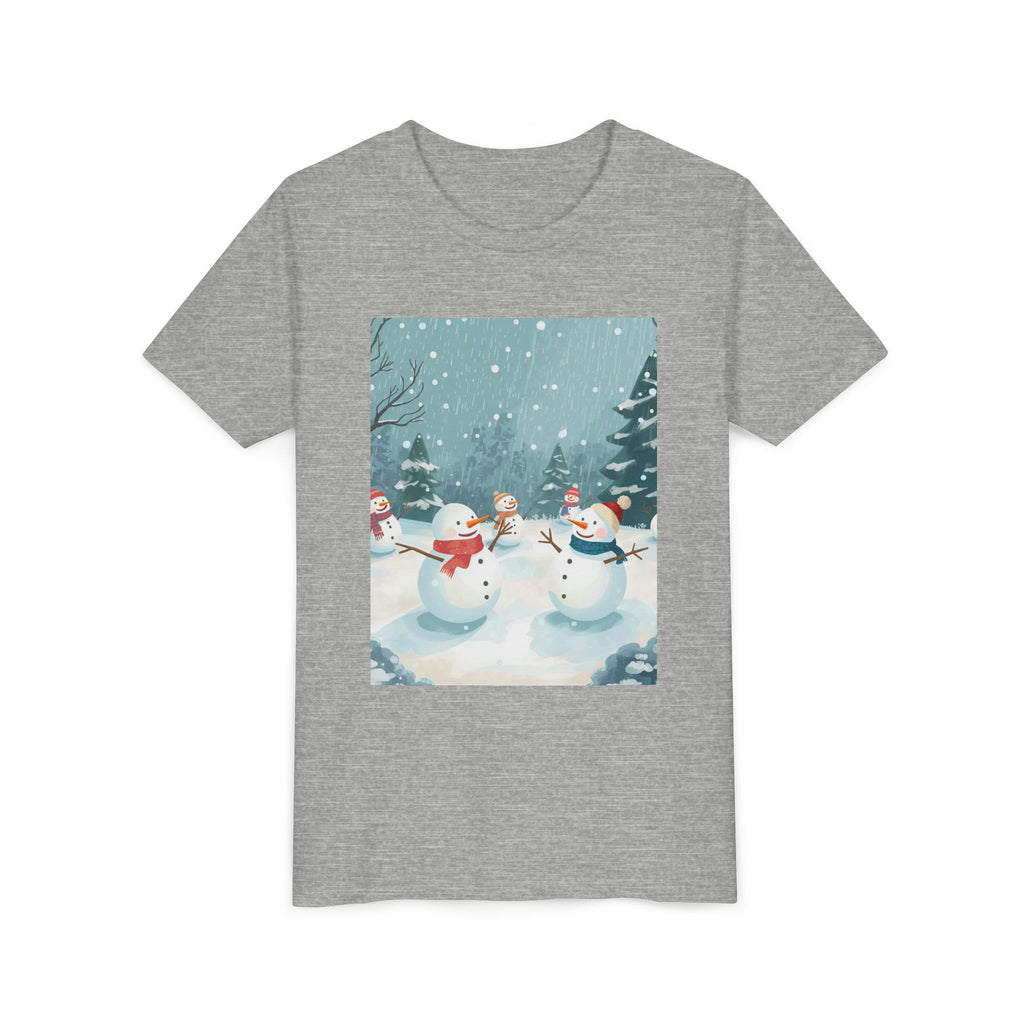Festive Christmas Snowman Youth Short Sleeve Tee