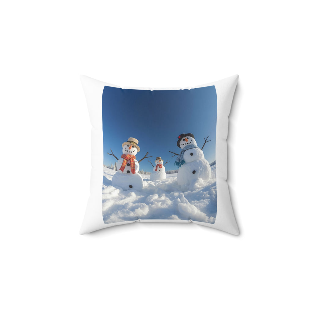 Cozy Winter Snowman Pillow