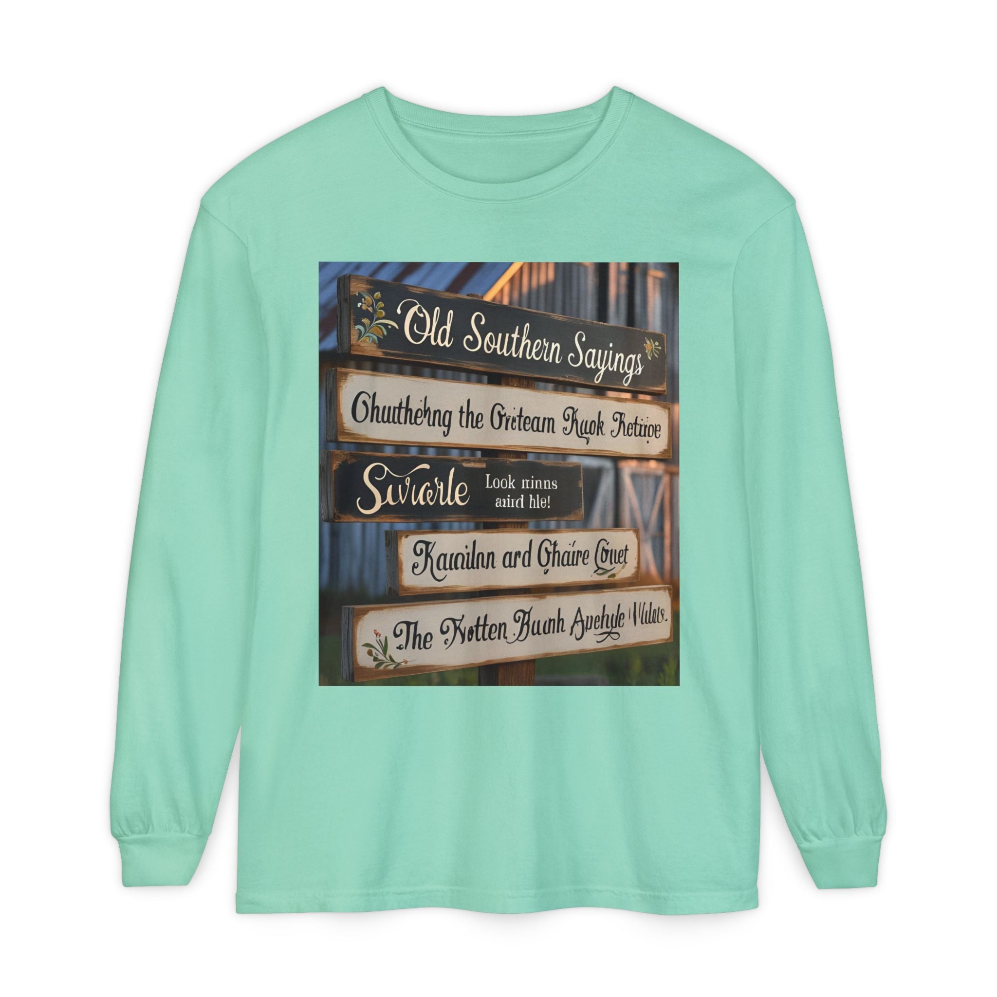 Old Southern Saying Crossings Long Sleeve Tee, Casual Wear, Gift for Southerners, Rustic Style Shirt, Unique Southern Culture Apparel