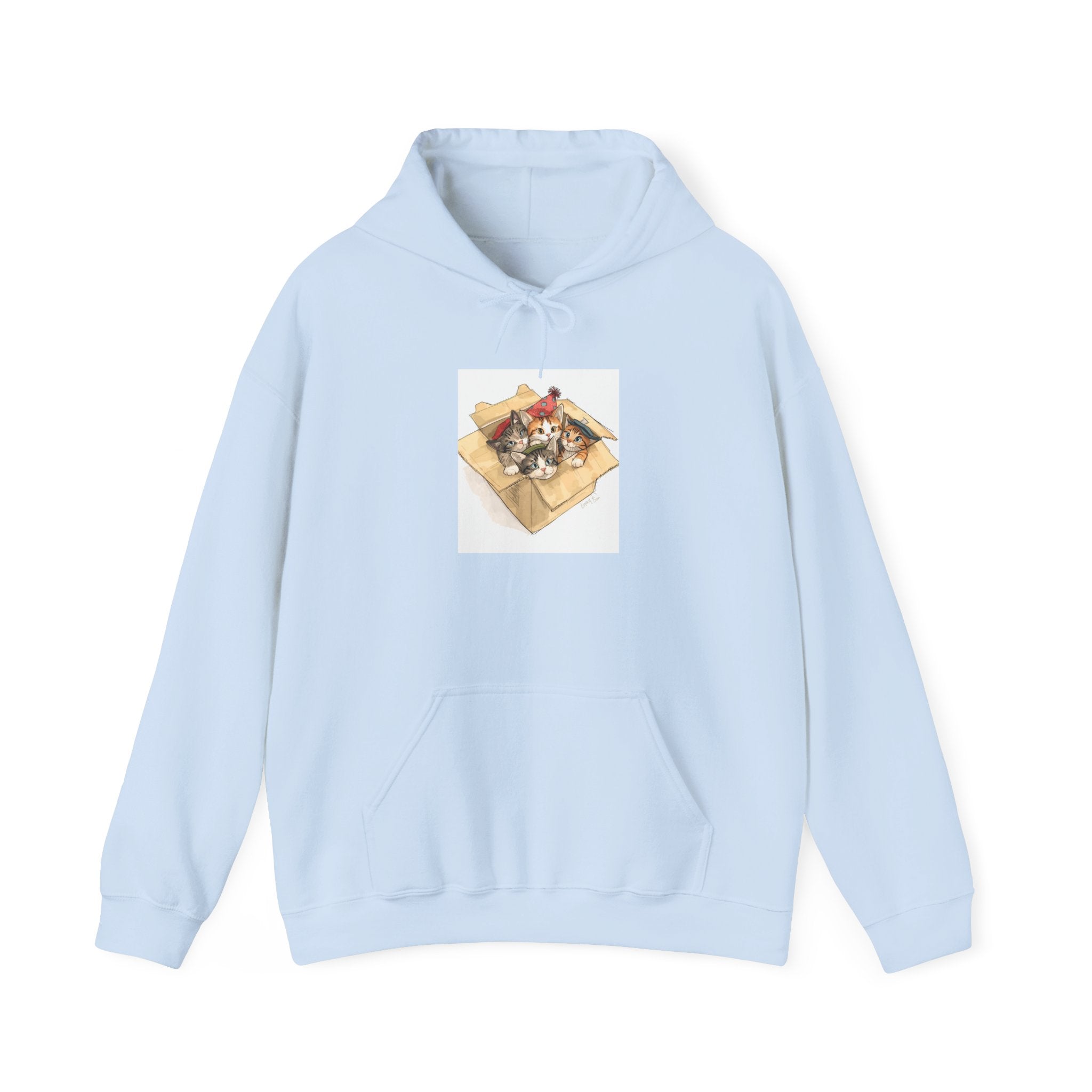 Cozy Kittens In Box Hoodie, Sweatshirt Gift for Cat Enthusiasts, Casual Wear for Pet Lovers, Birthday, Christmas Sweatshirt