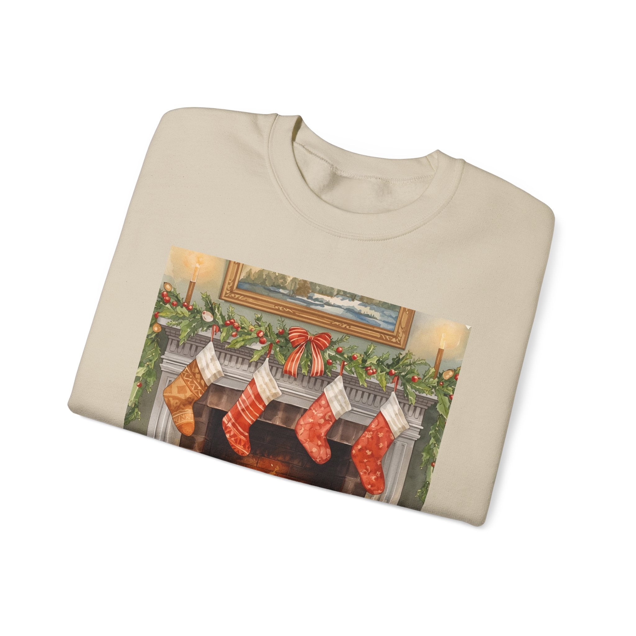 Christmas Stocking Fireplace Unisex Heavy Blend™ Crewneck Sweatshirt