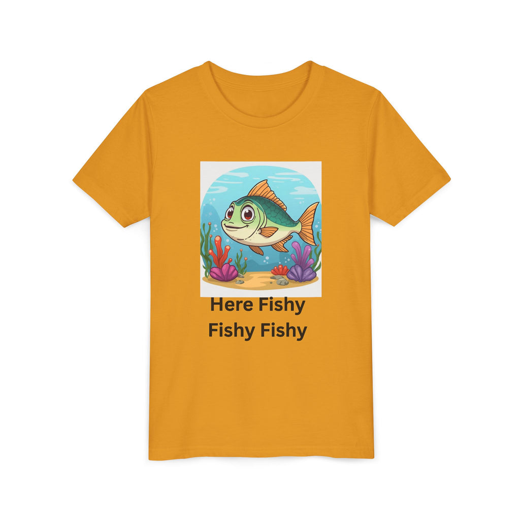 Here Fishy Fishy Fishy Youth Short Sleeve Tee