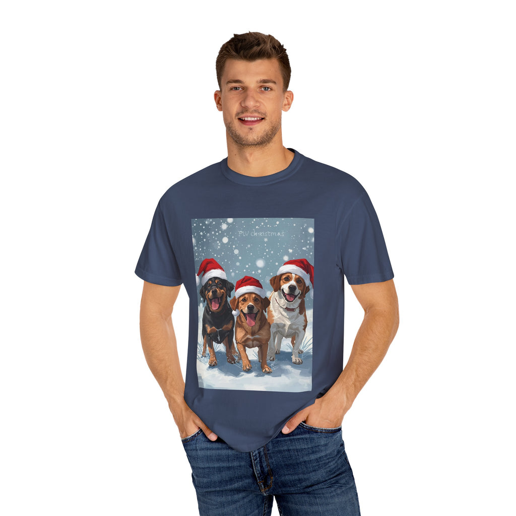 Cute Festive Dog Christmas T-Shirt, Unisex Holiday Tee, Cute Pet Lover Shirt, Christmas Apparel, Dog-Themed Gift, Winter Wear, Fun Family Outfit