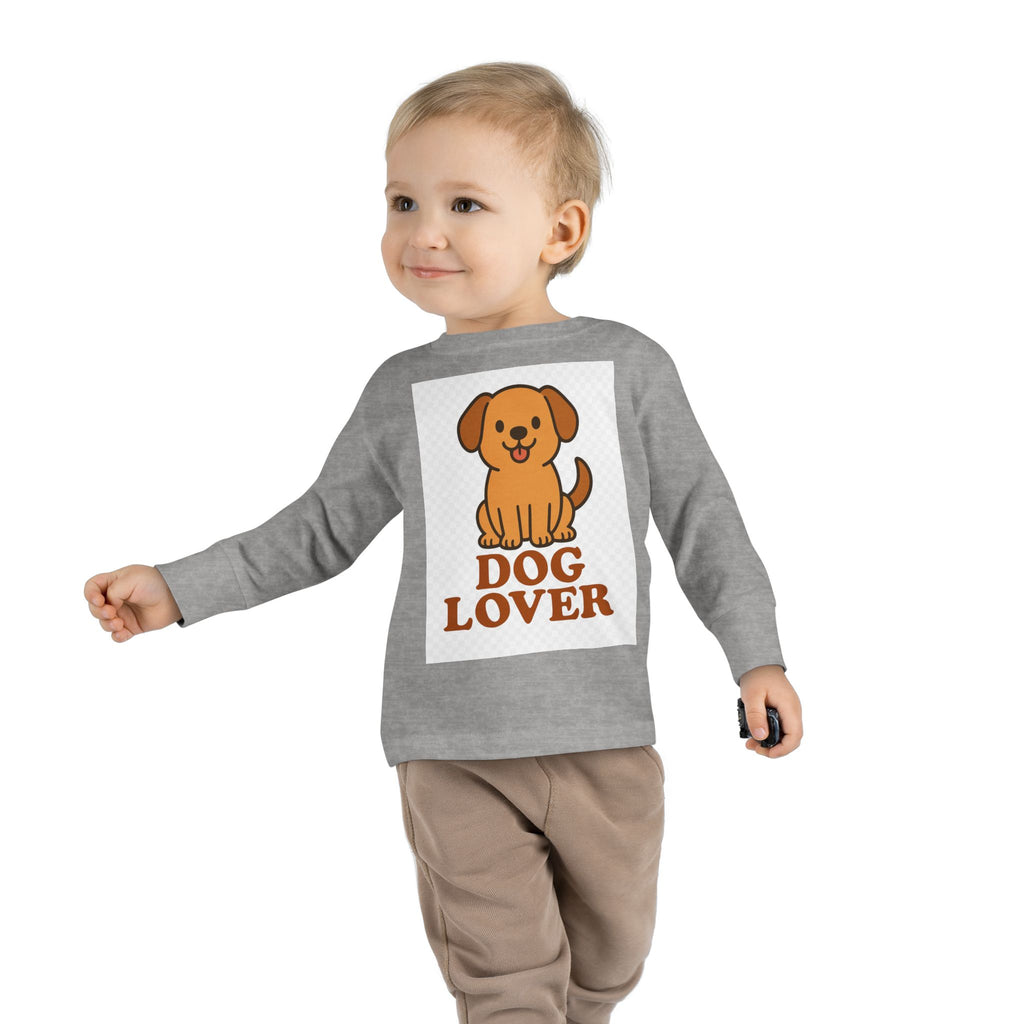Toddler Dog Lover Long Sleeve Tee - Cute Pet Gift, Kids Animal Shirt, Birthday Present, Dog Theme Apparel, Puppy Enthusiast Gift