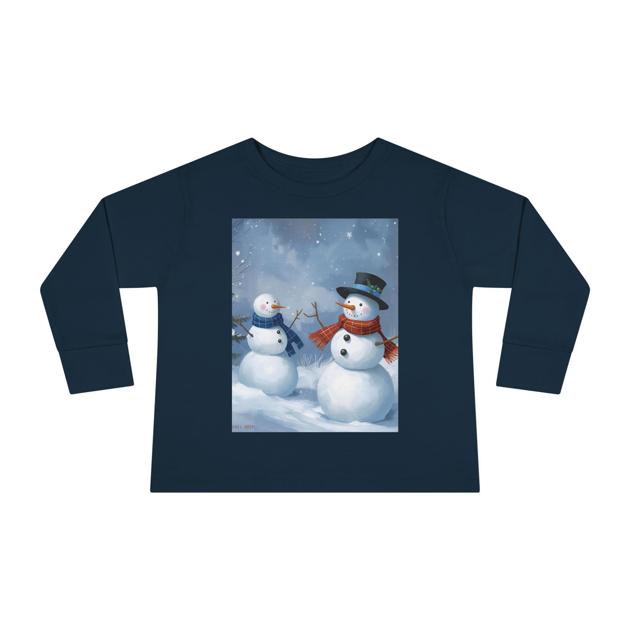 Christmas Snowman Family Toddler Long Sleeve Tee