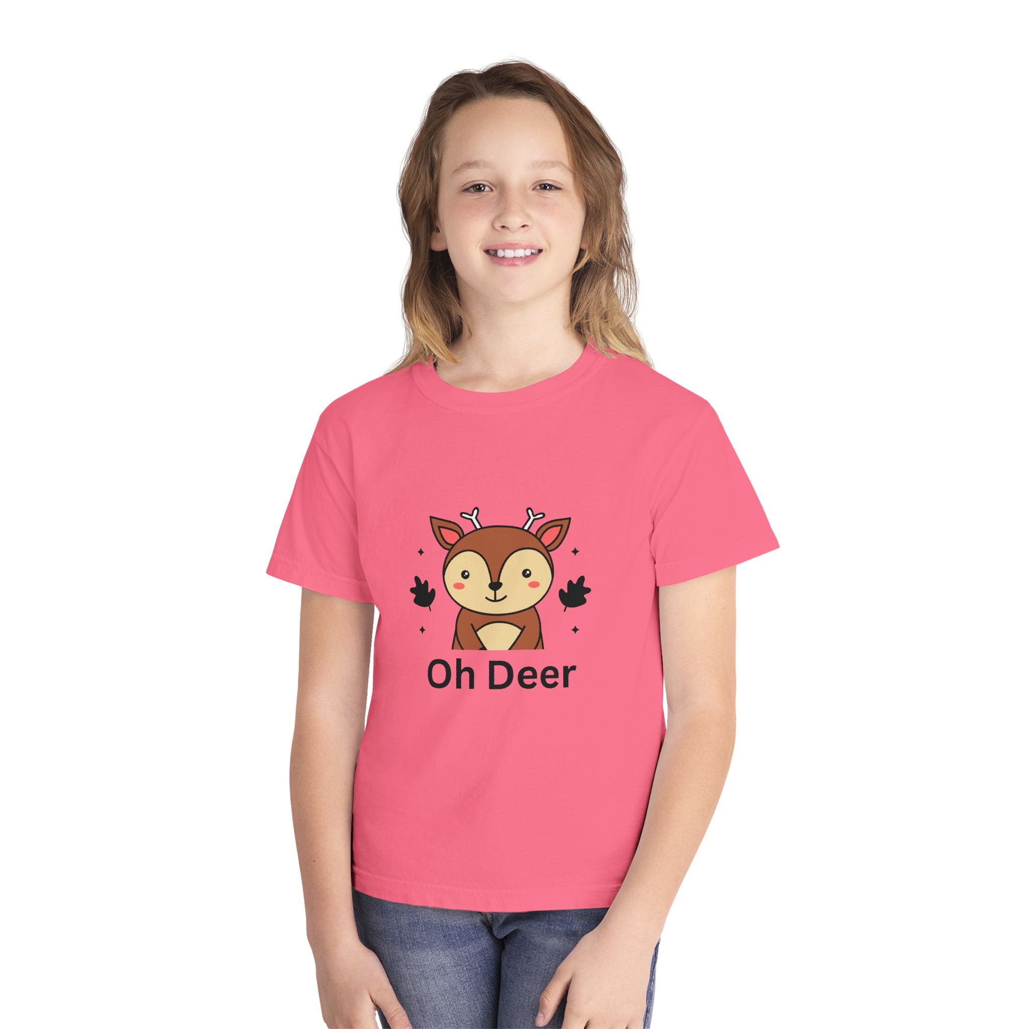 Funny Kids Tee - "Oh Deer" Design, Youth Shirt, Cute Animal Graphic, Perfect Gift for Birthdays, Holidays, or Playtime