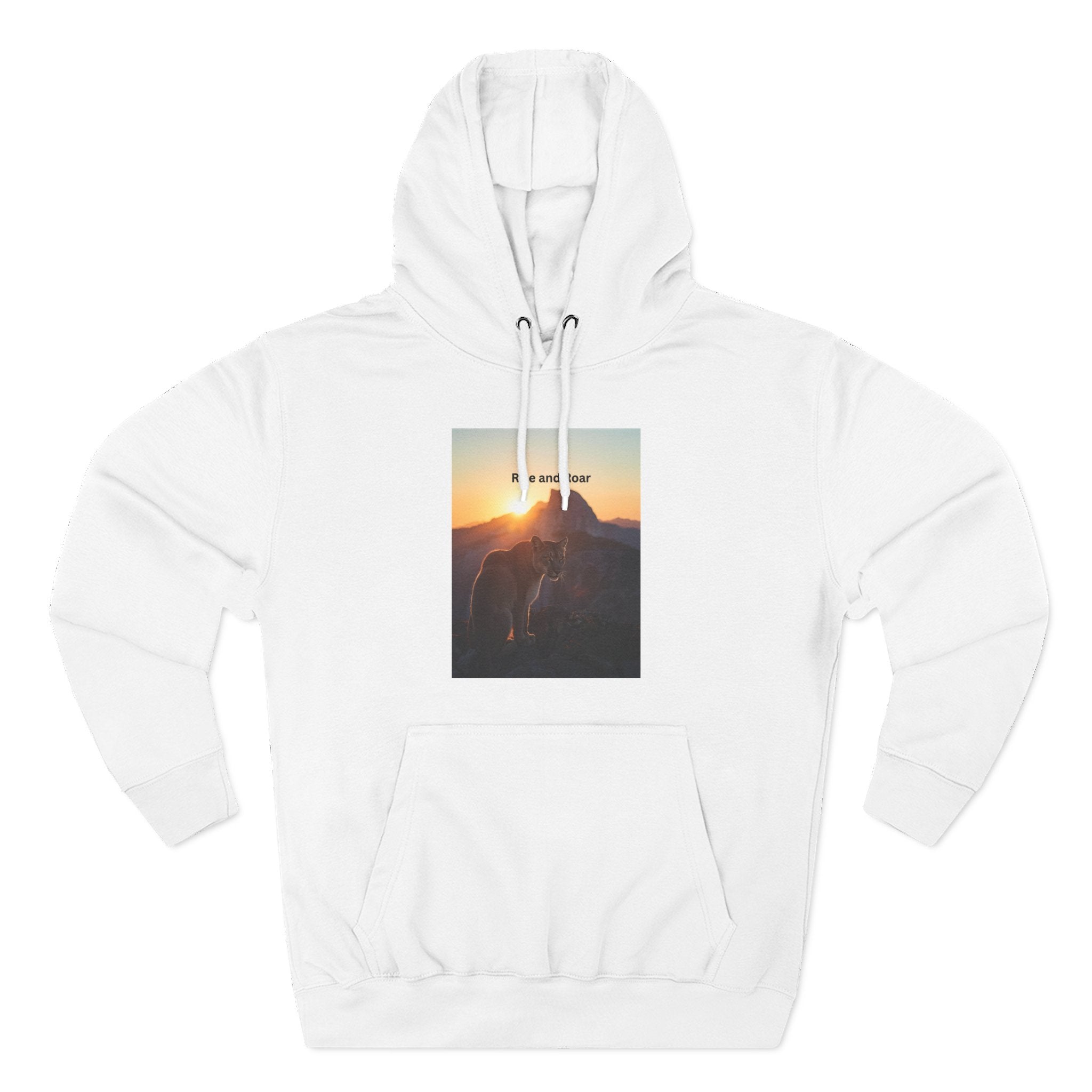 Rise And Roar Sunset Adventure Fleece Hoodie, Cozy Outdoor Hoodie, Travel Apparel, Nature Lover Gift, Comfortable Sweatshirt, Perfect for Bonfires