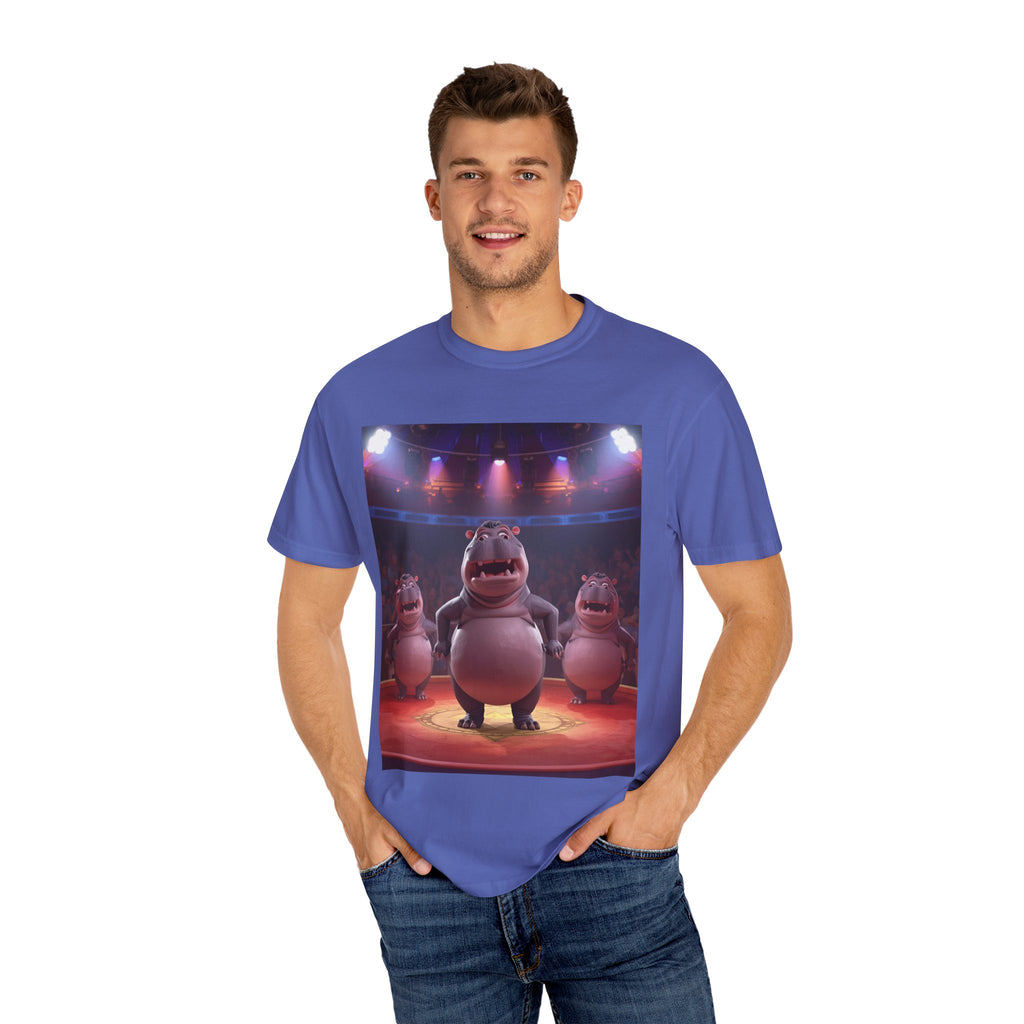 Fun Hippo Performance T-Shirt, Unisex Cotton Tee, Cartoon T-shirt, Gift for Kids, Animal Lover Shirt, Birthday Party Apparel