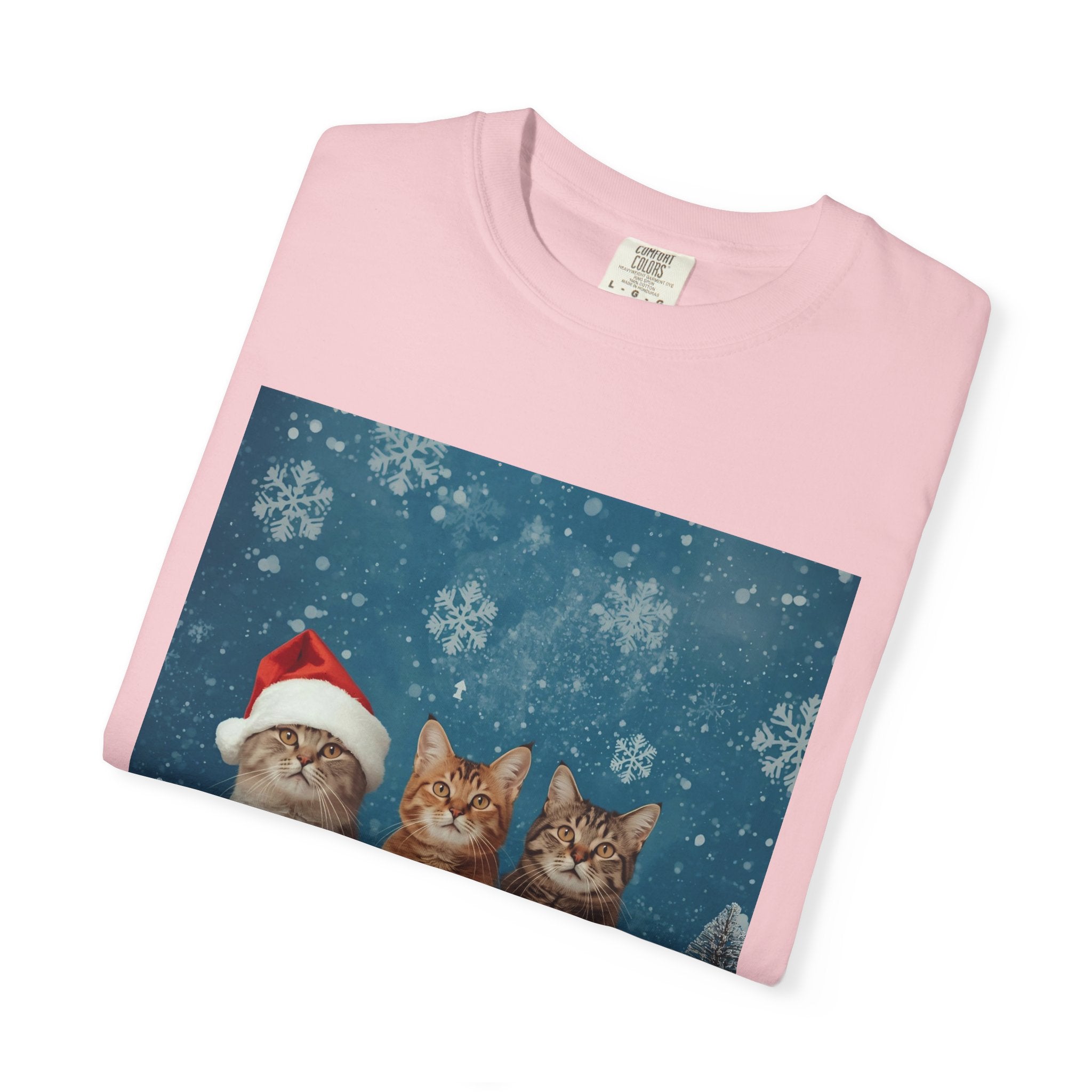 Cute Christmas Festive Cat Christmas T-Shirt, Holiday Shirt, Gift for Cat Lovers, Winter Apparel, Unisex Tee