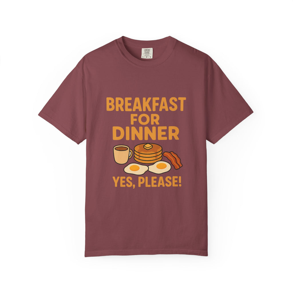 Whimsical Breakfast For Dinner T-Shirt, Foodie Gift, Funny Dinner Shirt, Comfort Wear, Casual Tee for Food Lovers