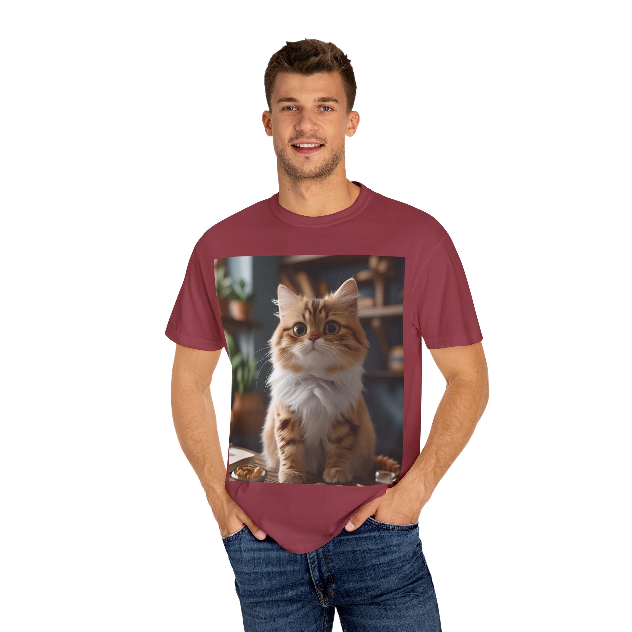 Adorable Cat Graphic T-shirt for Animal Lovers, Cute Pet Tee, Gift for Cat Owners, Casual Wear, Unisex Apparel