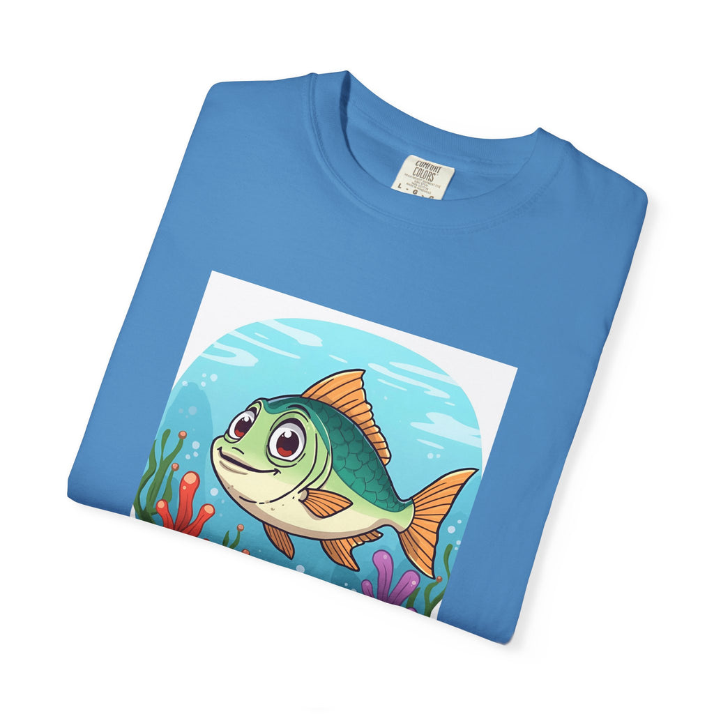 Playful Fish T-Shirt for Nature Lovers, Here Fishy Fishy Fishy Tee, Unisex Casual Wear, Perfect for Birthdays, Summer Fun, Beach Outings