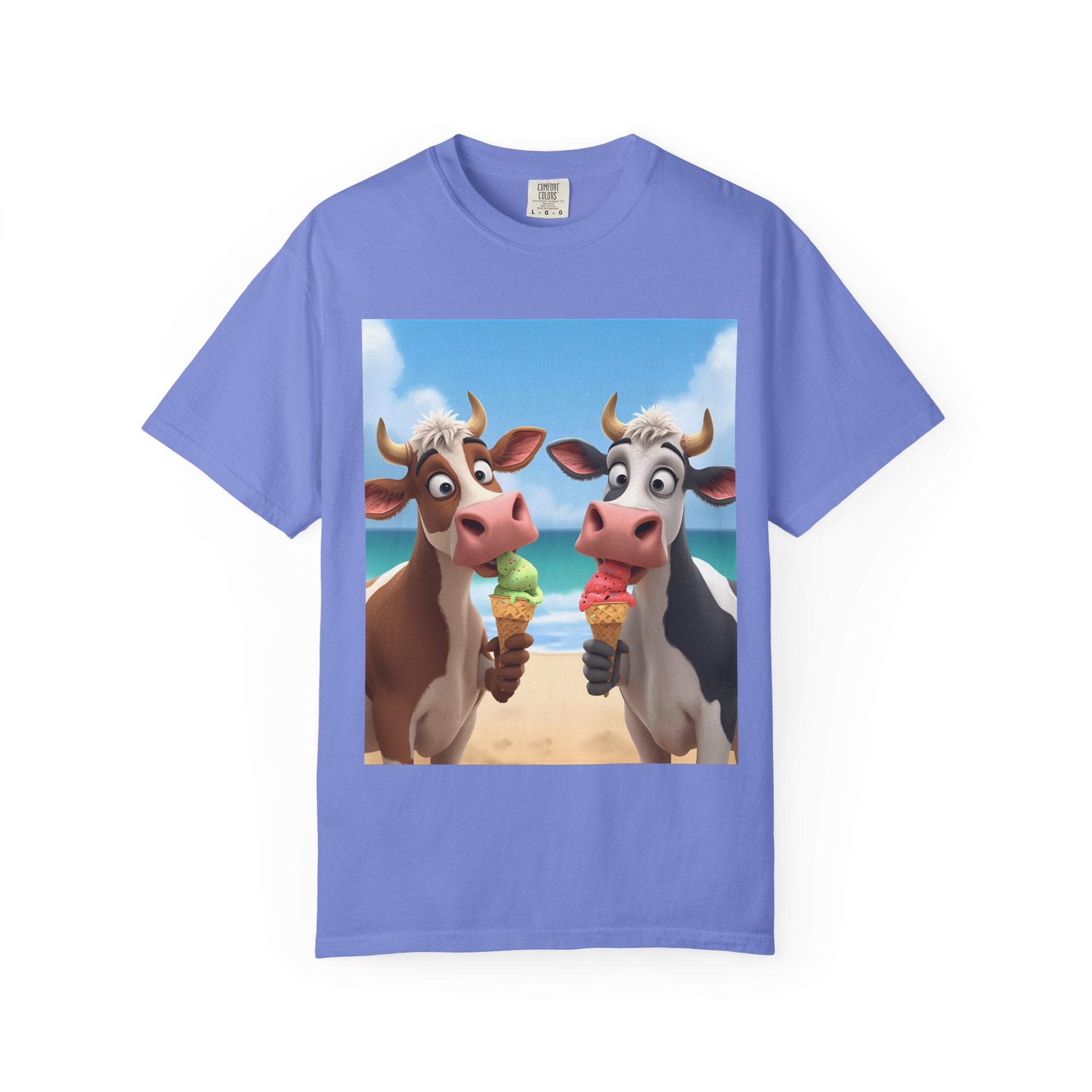 Beachy Cow Unisex Garment-Dyed T-shirt
