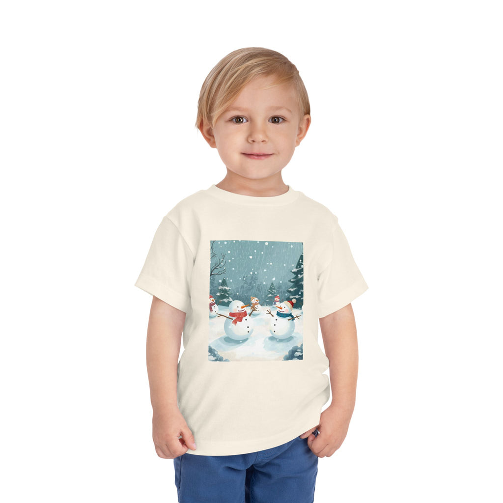 Festive Christmas Snowman Toddler Short Sleeve Tee