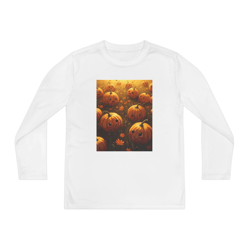 Happy Halloween Pumpkin Youth Long Sleeve Competitor Tee