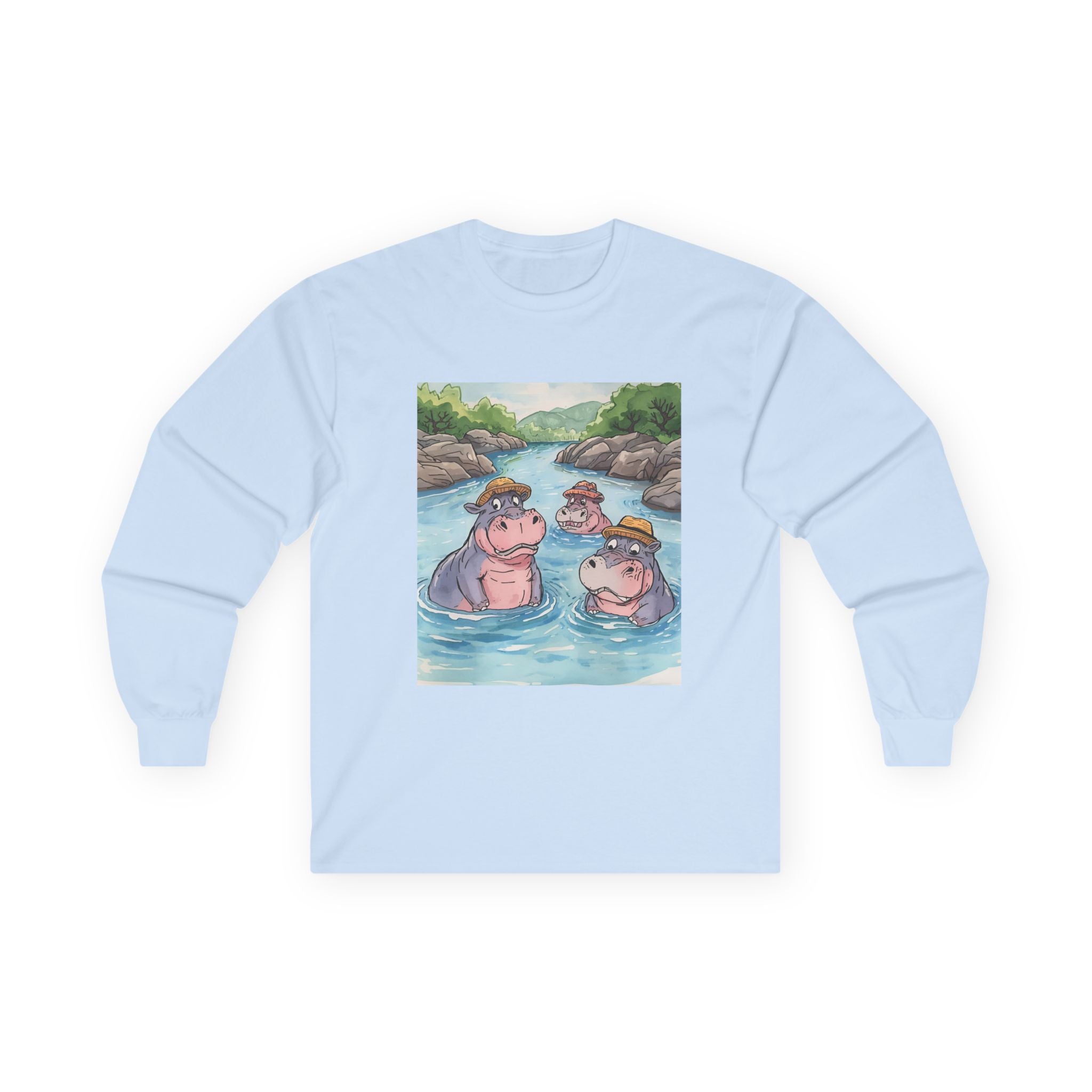 Hippo Cute Unisex Ultra Cotton Long Sleeve Tee