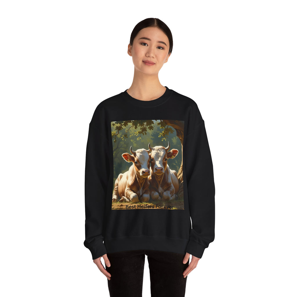Cozy Cow Crewneck Sweatshirt, Unisex Pullover, Animal Lover Gift, Farmhouse Decor, Best Friends, Cute Sweatshirt