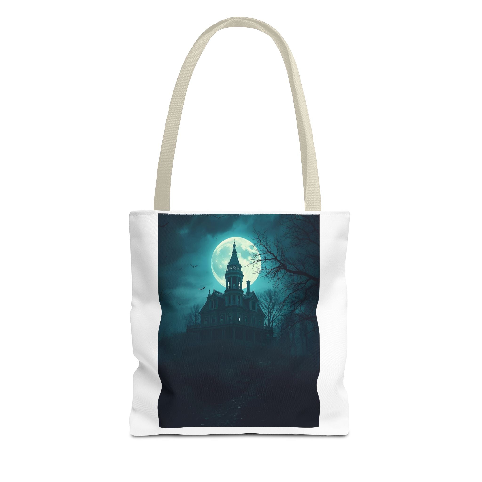 Haunting Moonlight Tote Bag, Gothic Halloween Bag, Spooky Night Carryall, Festival Tote, Eerie Gift for Horror Lovers