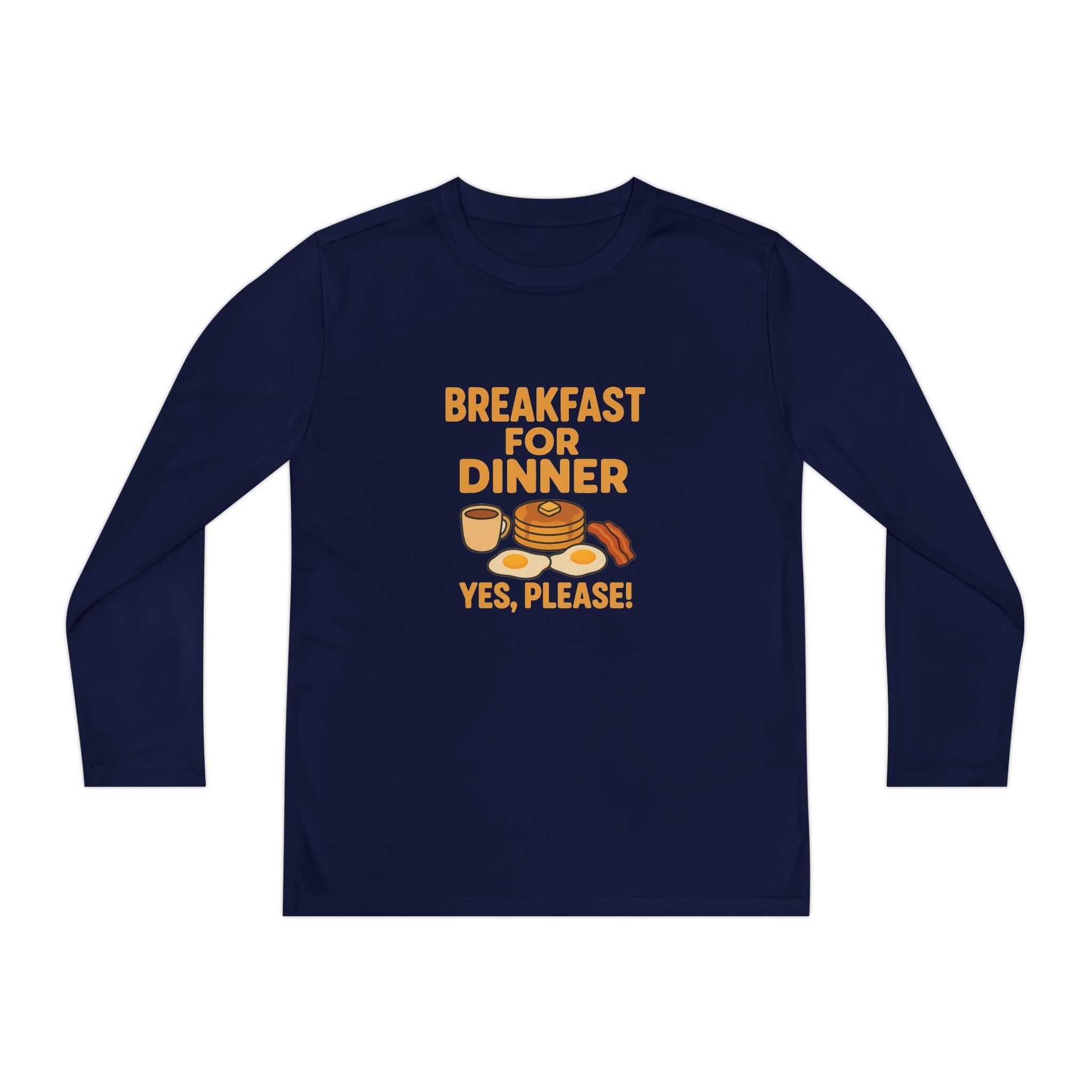Breakfast For Dinner Youth Long Sleeve Competitor Tee